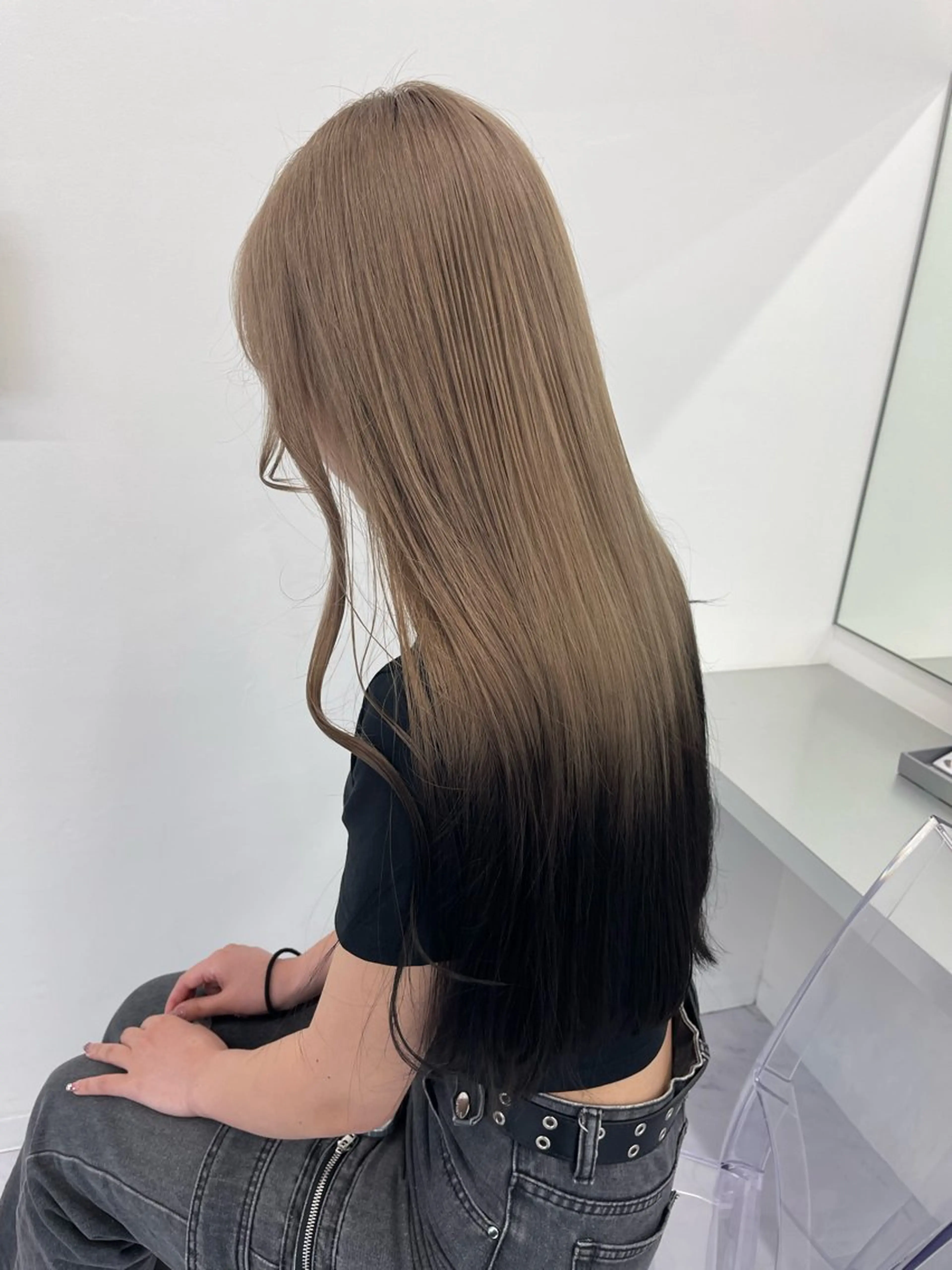 🫧【ミニモ限定】ガーリー透明感カラー🫧ワンブリーチ＋中明度ミルクティーベージュ ¥9,500の写真