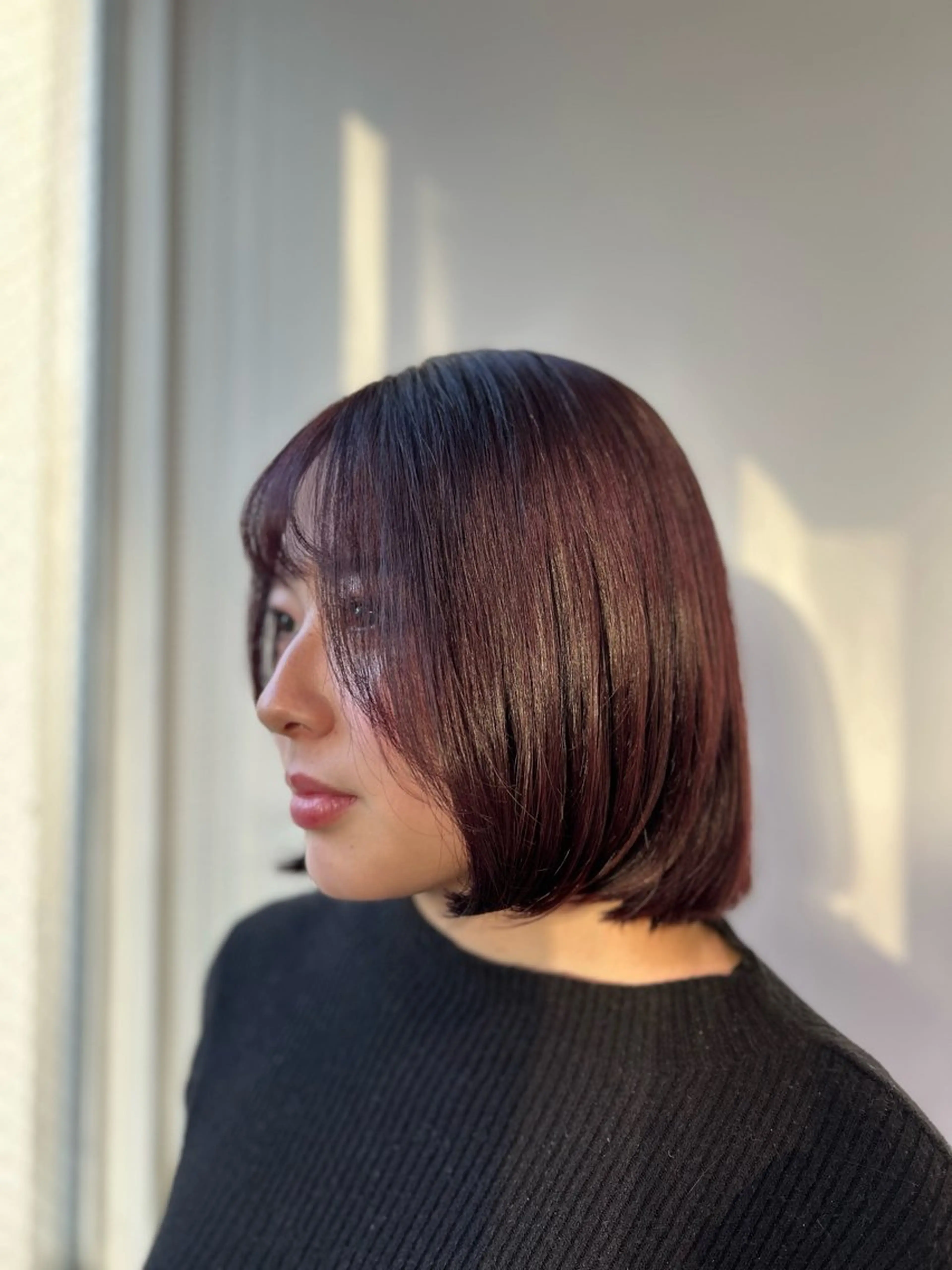 ミディアム カラー ラベンダーカラー レッドカラー 愛結 暖色カラー🎀🩰のヘアスタイル
