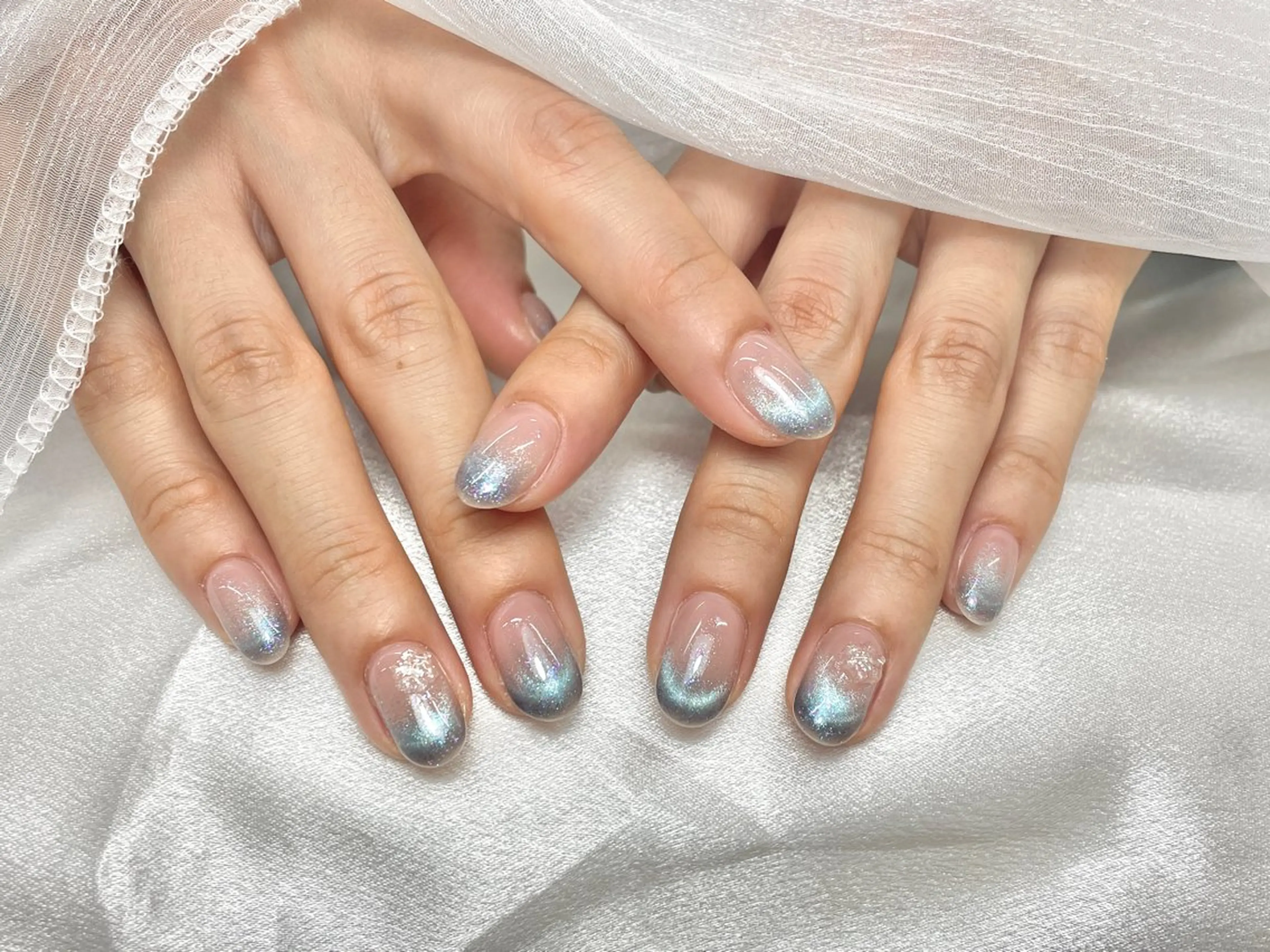 ネイル フレンチネイル マグネットネイル マグネットフレンチ If beauty salon 1号店所属・夏 目のネイルデザイン