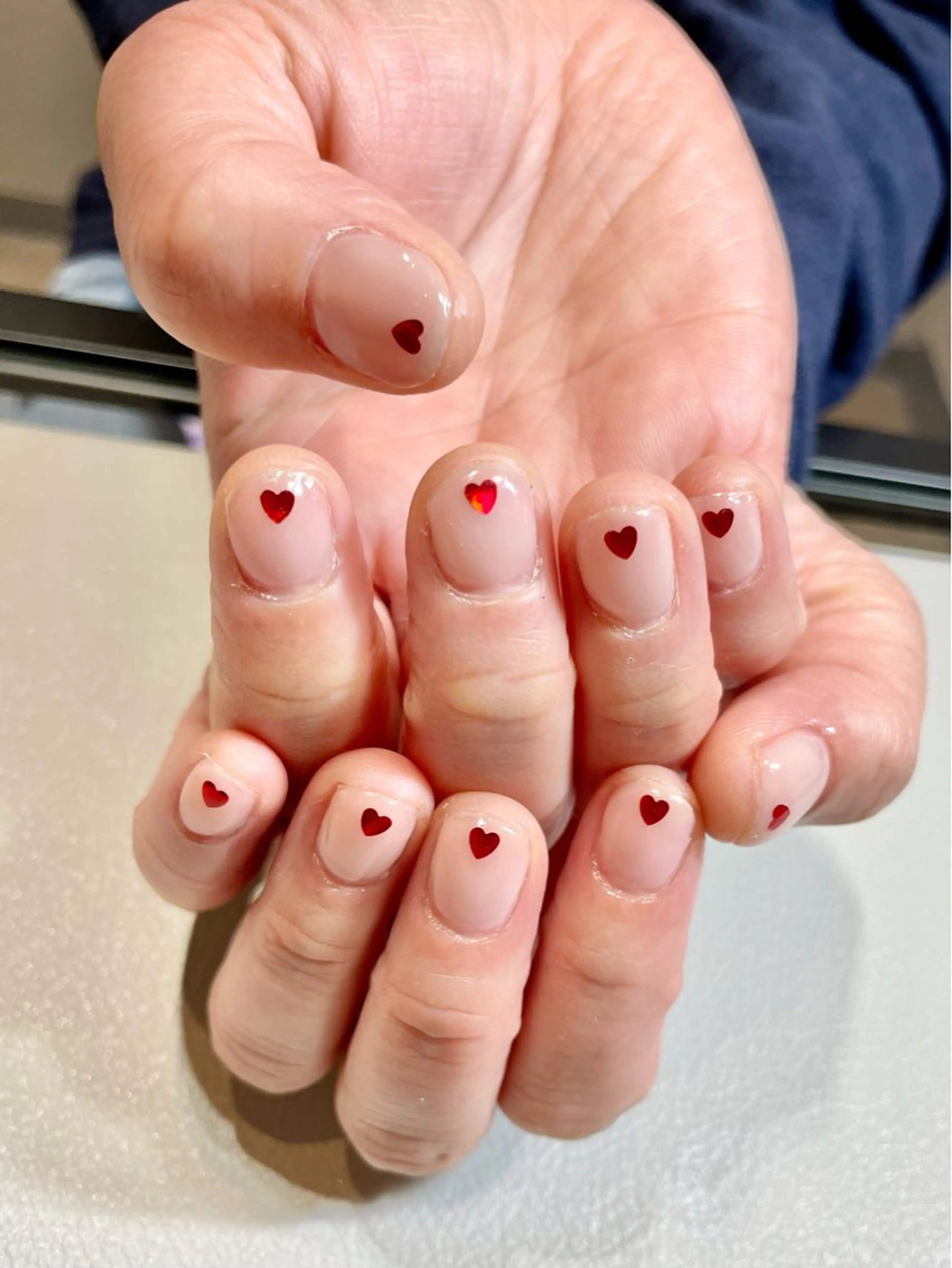 ネイル ハート ワンカラーネイル jujur HARUKA🌸のネイルデザイン