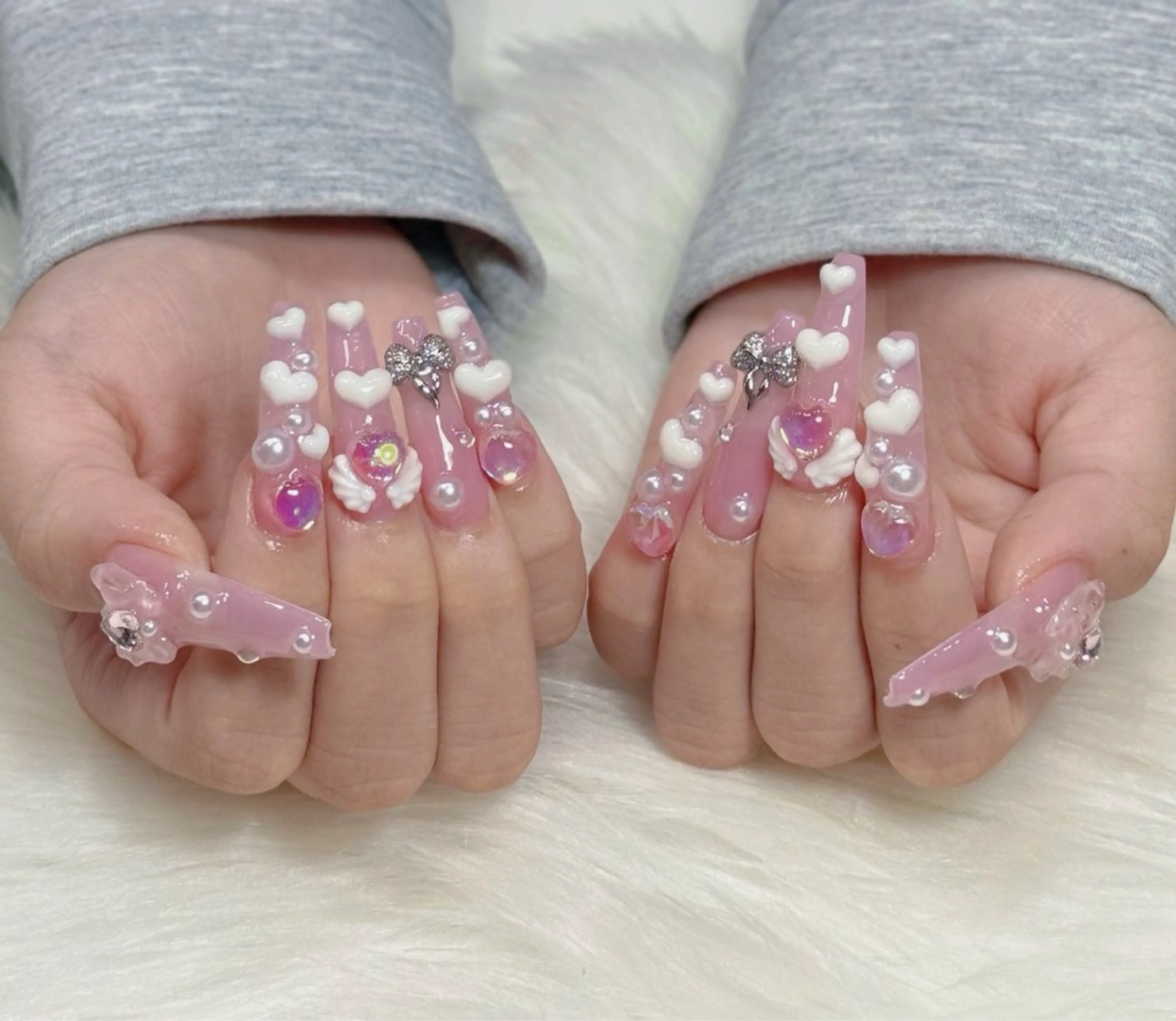 ネイル アートネイル オーロラネイル ジェルネイル 韓国ネイル ロングネイル ハンドネイル Nichi Nailsのネイルデザイン