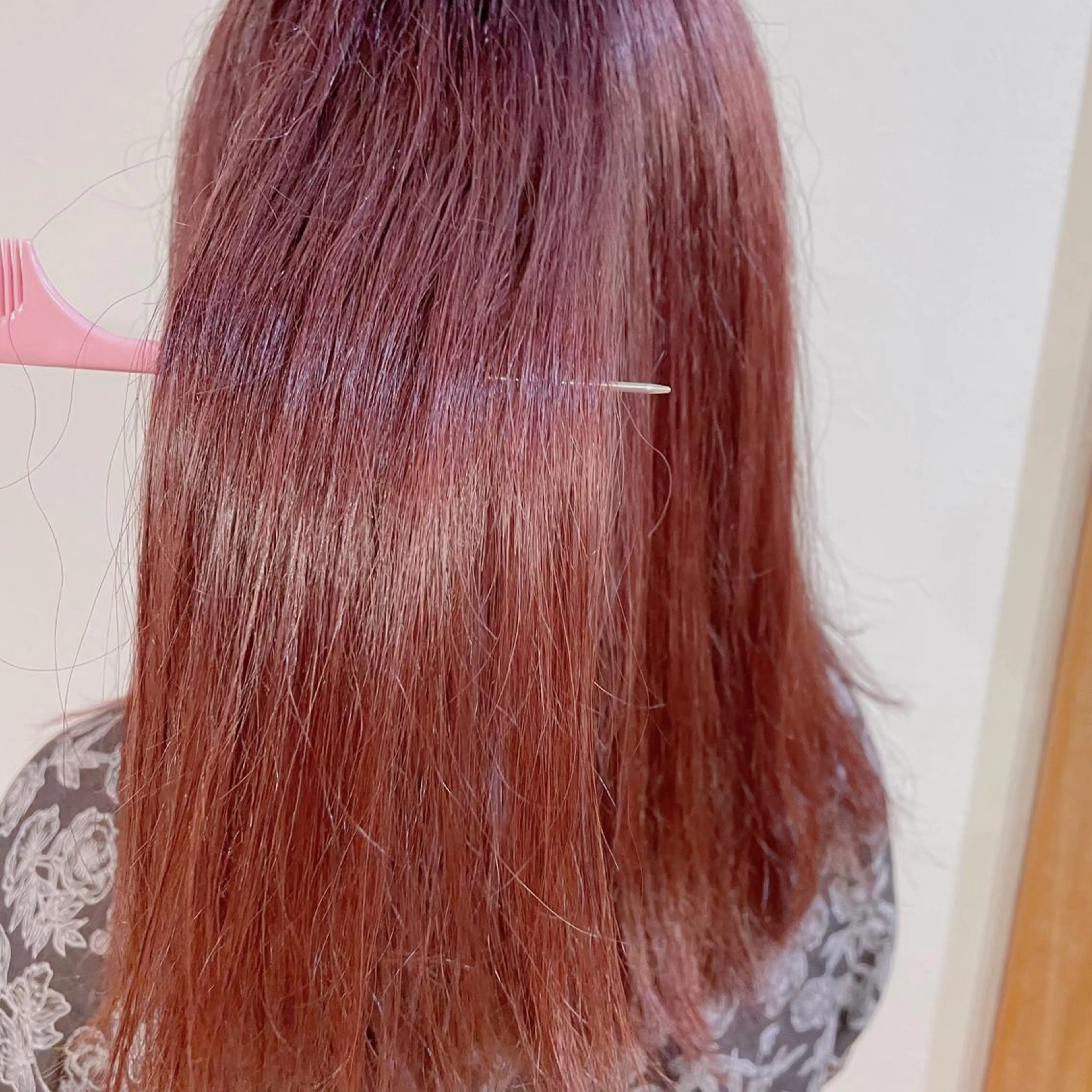 ロング カラー ヘアアレンジ ブリーチ ピンクカラー なつき/艶ピンク/ girly hairのヘアスタイル