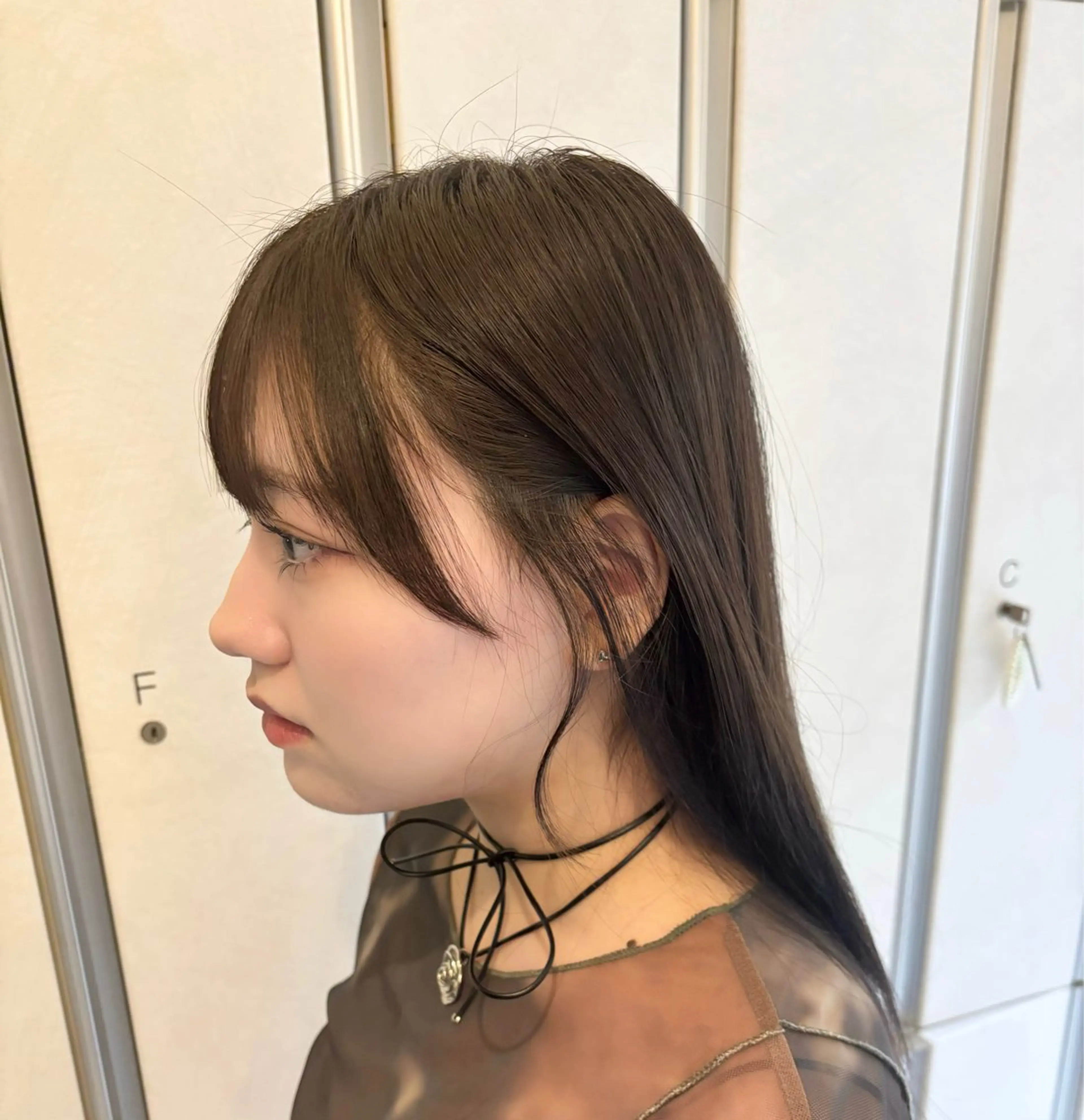セミロング 顔周りカット カット レイヤーカット/ボブ /nene🍥⋆*のヘアスタイル