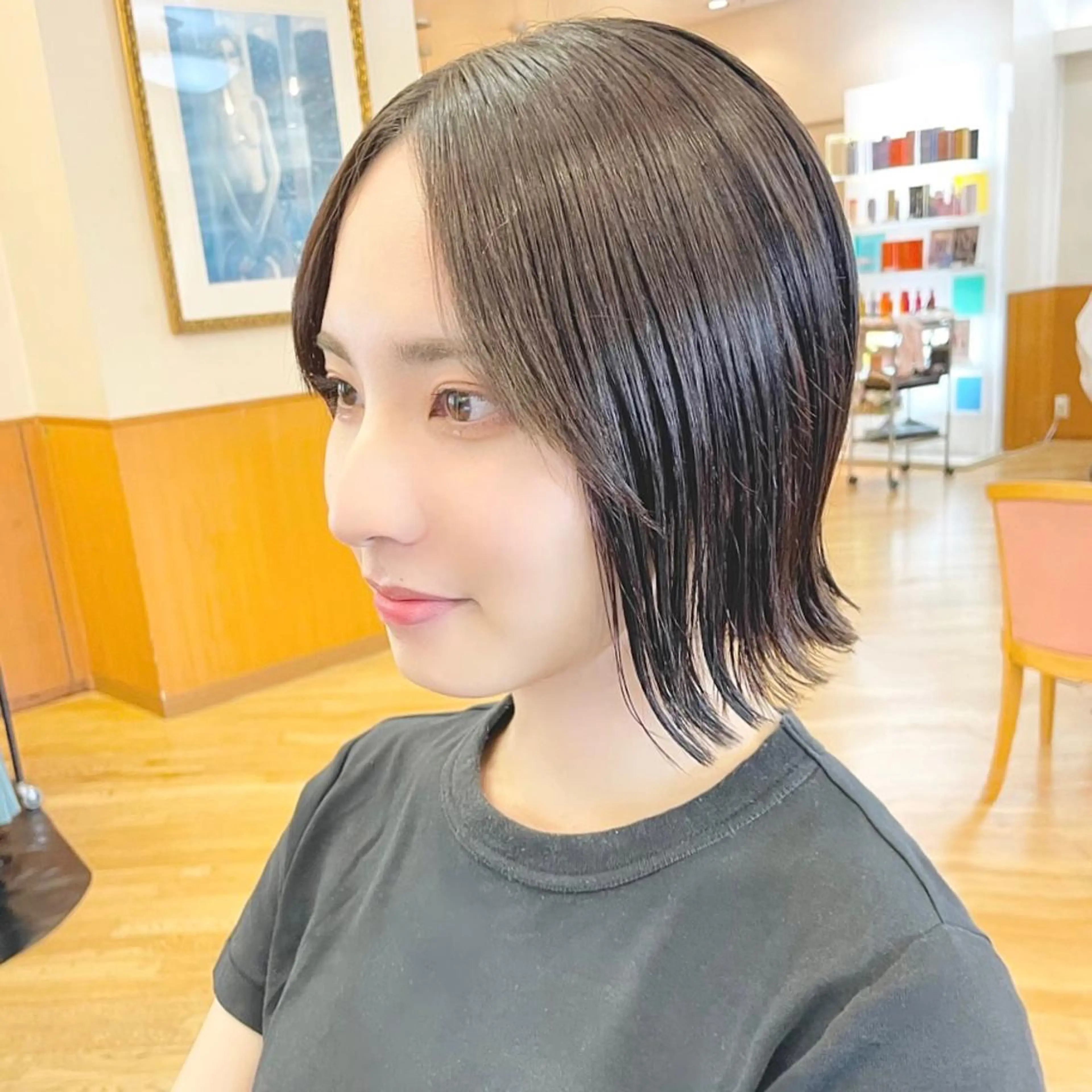セミロング カラー ヘアアレンジ キッズ 黒髪 ブリーチ ブルーカラー ブルーブラック ボブ カット ヘアカラー トリートメント さわ きょうすけ/ ボブ髪質改善ショートのヘアスタイル