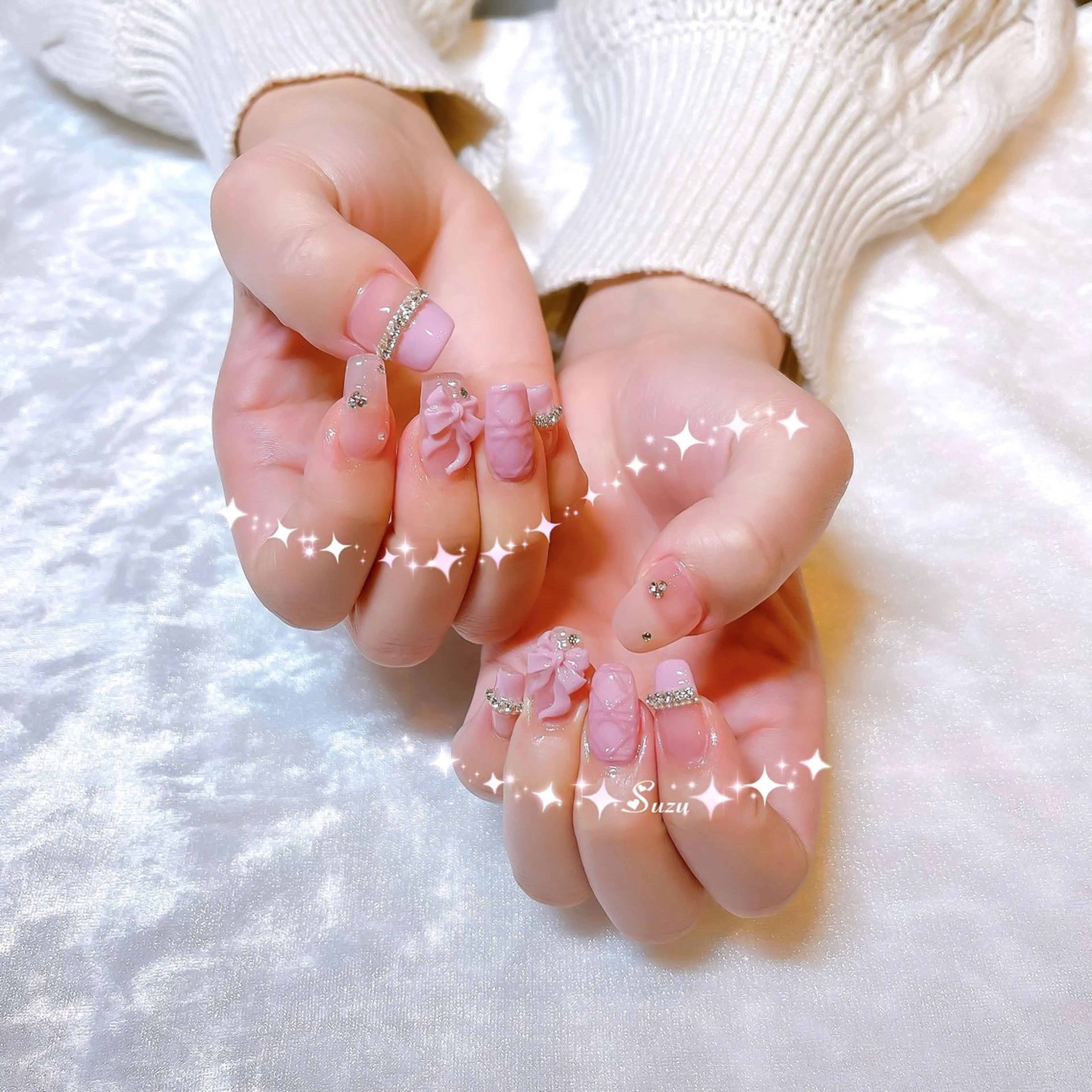 ネイル 持ち込み リボン Fairynails所属・Fairynails Suzuのネイルデザイン