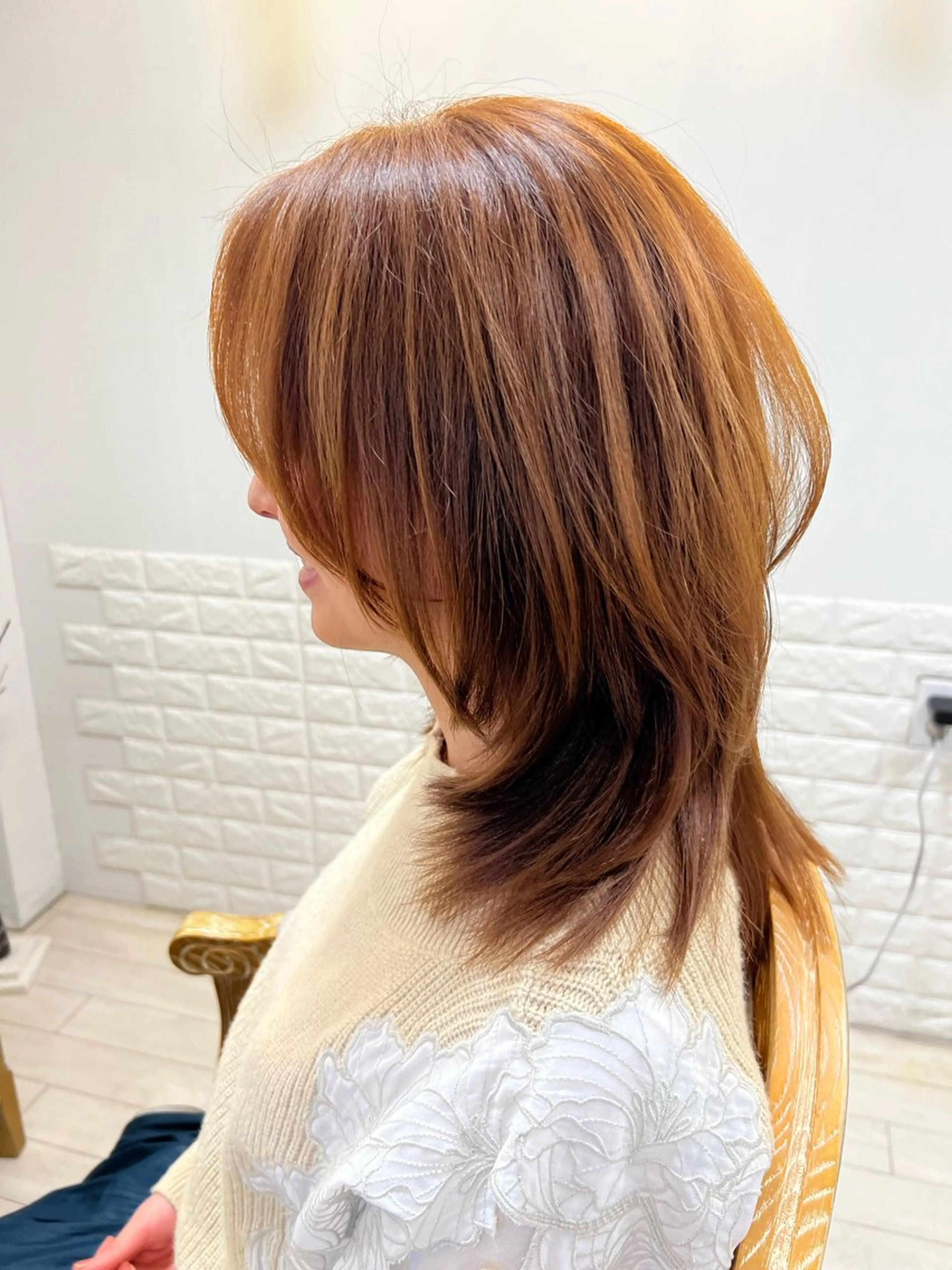 ロング カラー 顔周りカット レイヤーカット シャギー 着付けアレンジ、スパ 定評あり◎タナカエミの眉毛・アイブロウイメージ