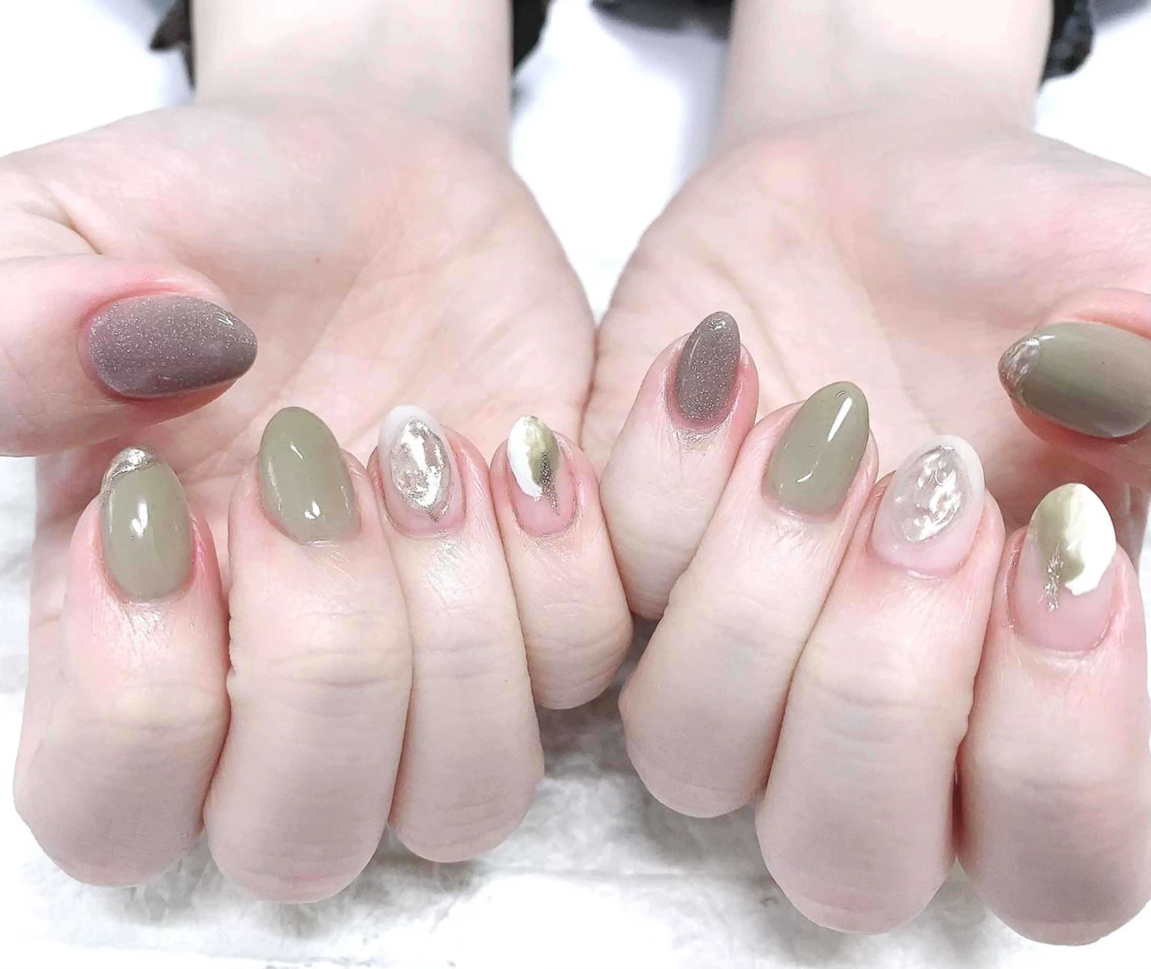 ネイル アートネイル ピスタチオネイル yochi nailのネイルデザイン