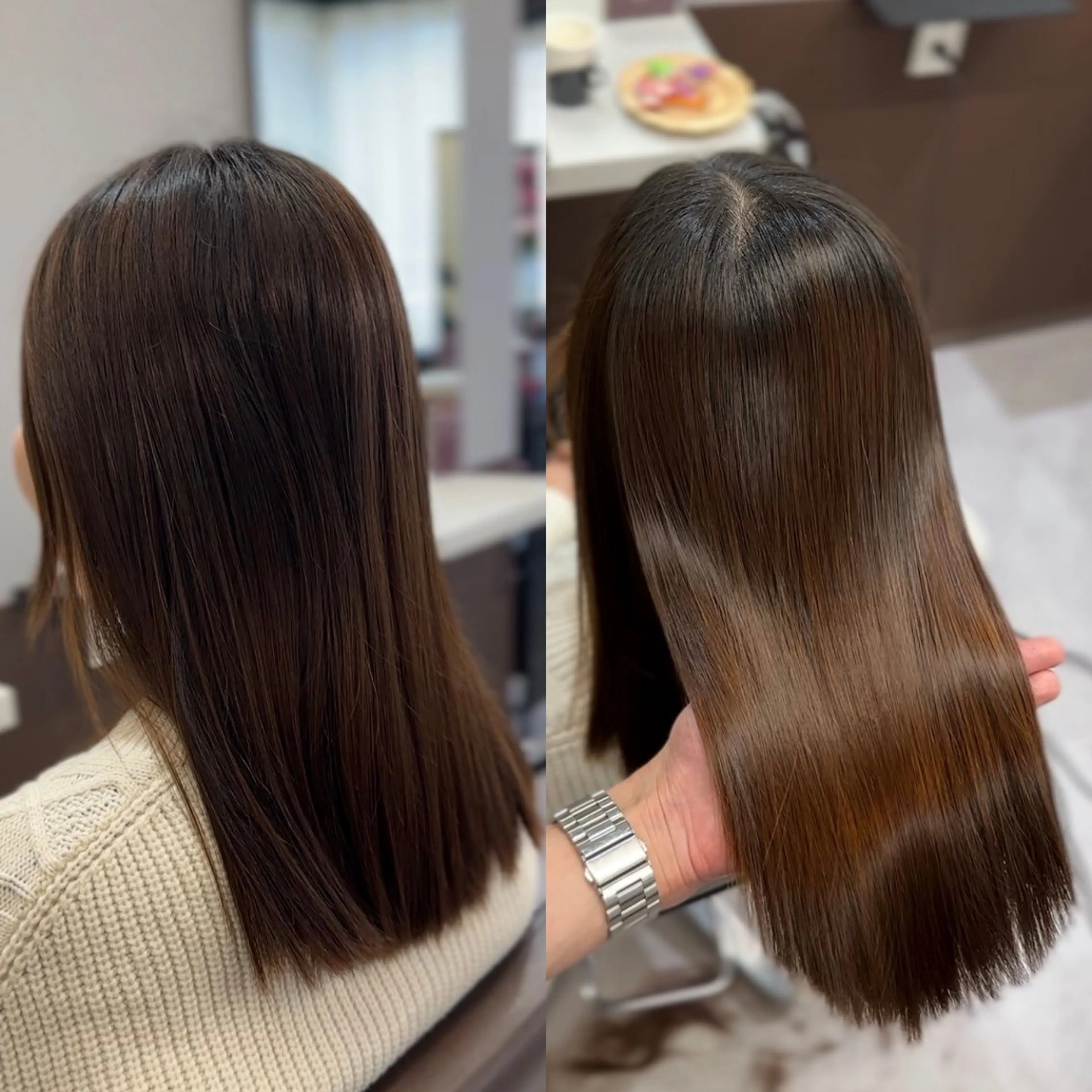 ミディアム カット ヘアカラー トリートメント 💎艶髪💎縮毛矯正 /髪質改善/ひかるのヘアスタイル