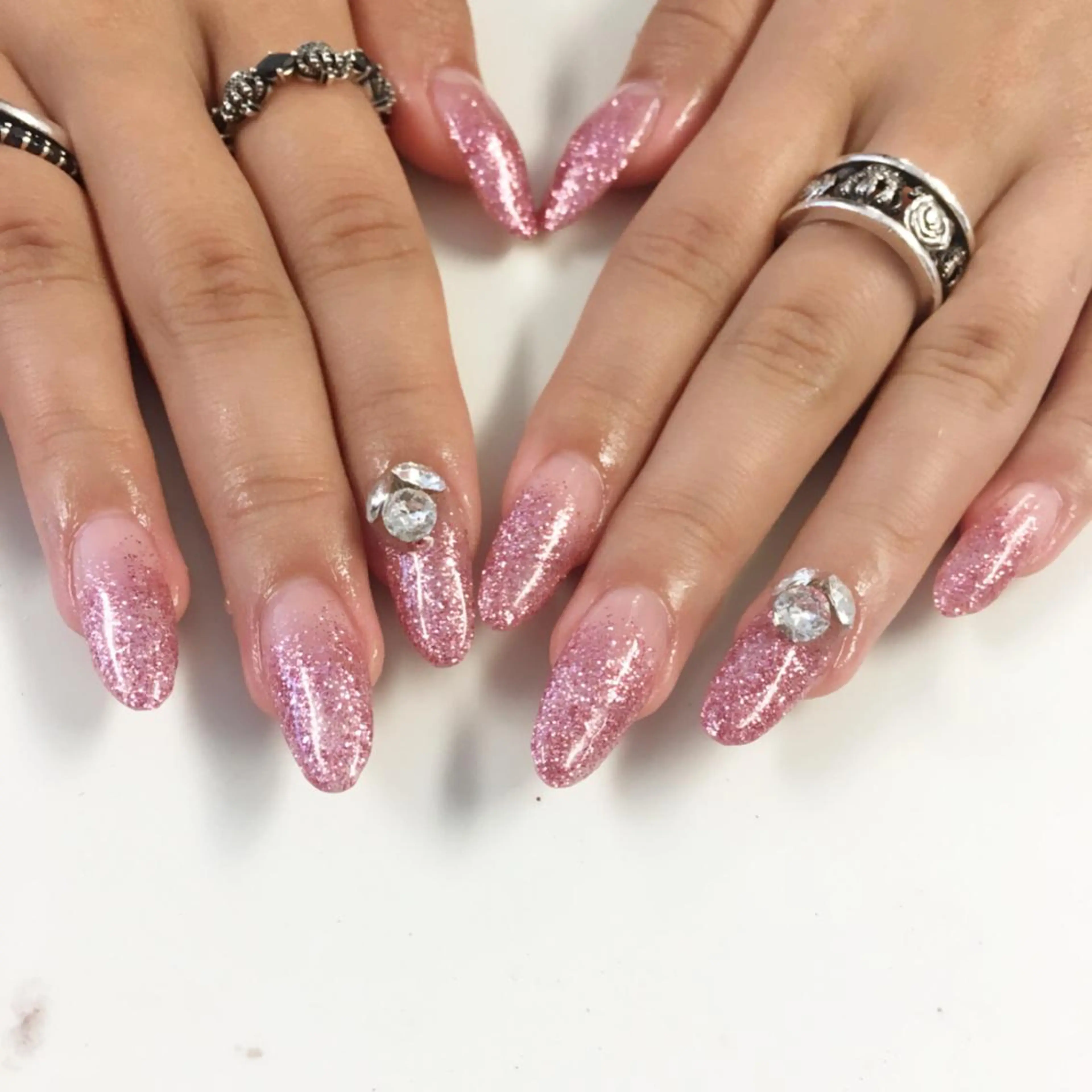 ネイル ワンカラーネイル スカルプネイル ストーンネイル SHINE NAILのネイルデザイン