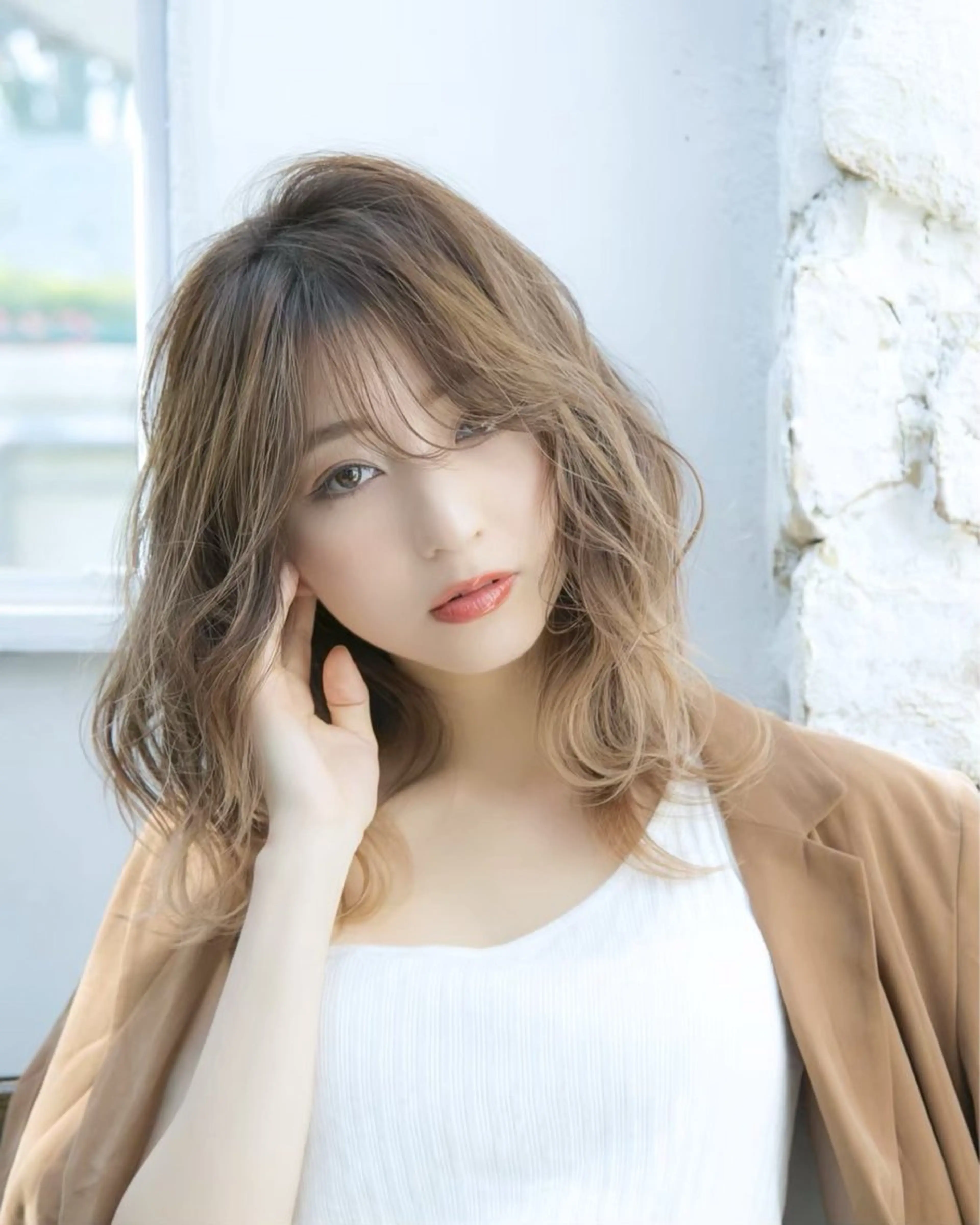 ミディアム レイヤー/韓国❣️ 美髪矯正/おばかんのヘアスタイル