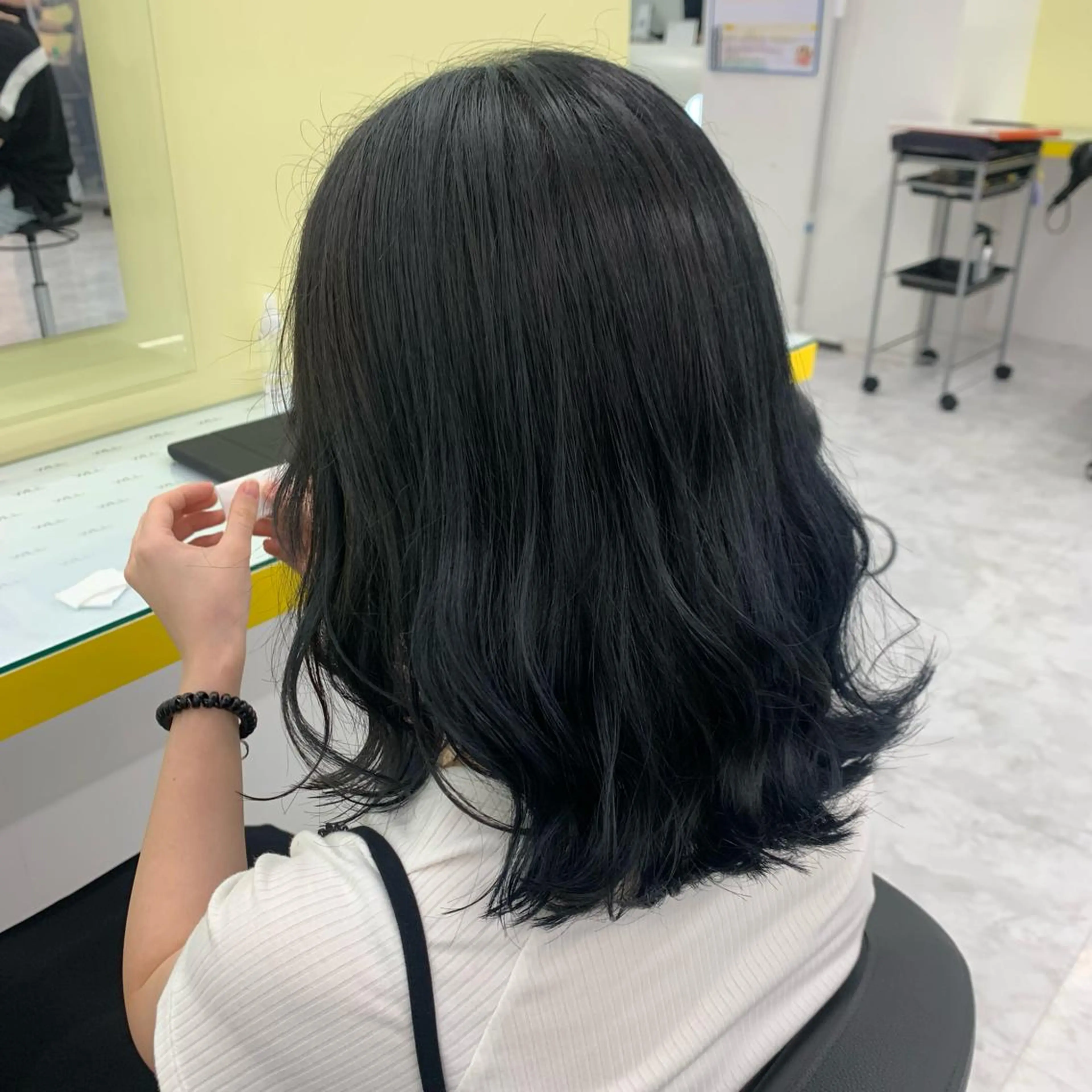 ロング カラー パーマ ヘアアレンジ メンズ キッズ ネイル マツエク・マツパ 黒髪 ブルーカラー ブルーブラック ブルー 🦋haginoya miho🦋のマツエク・マツパデザイン