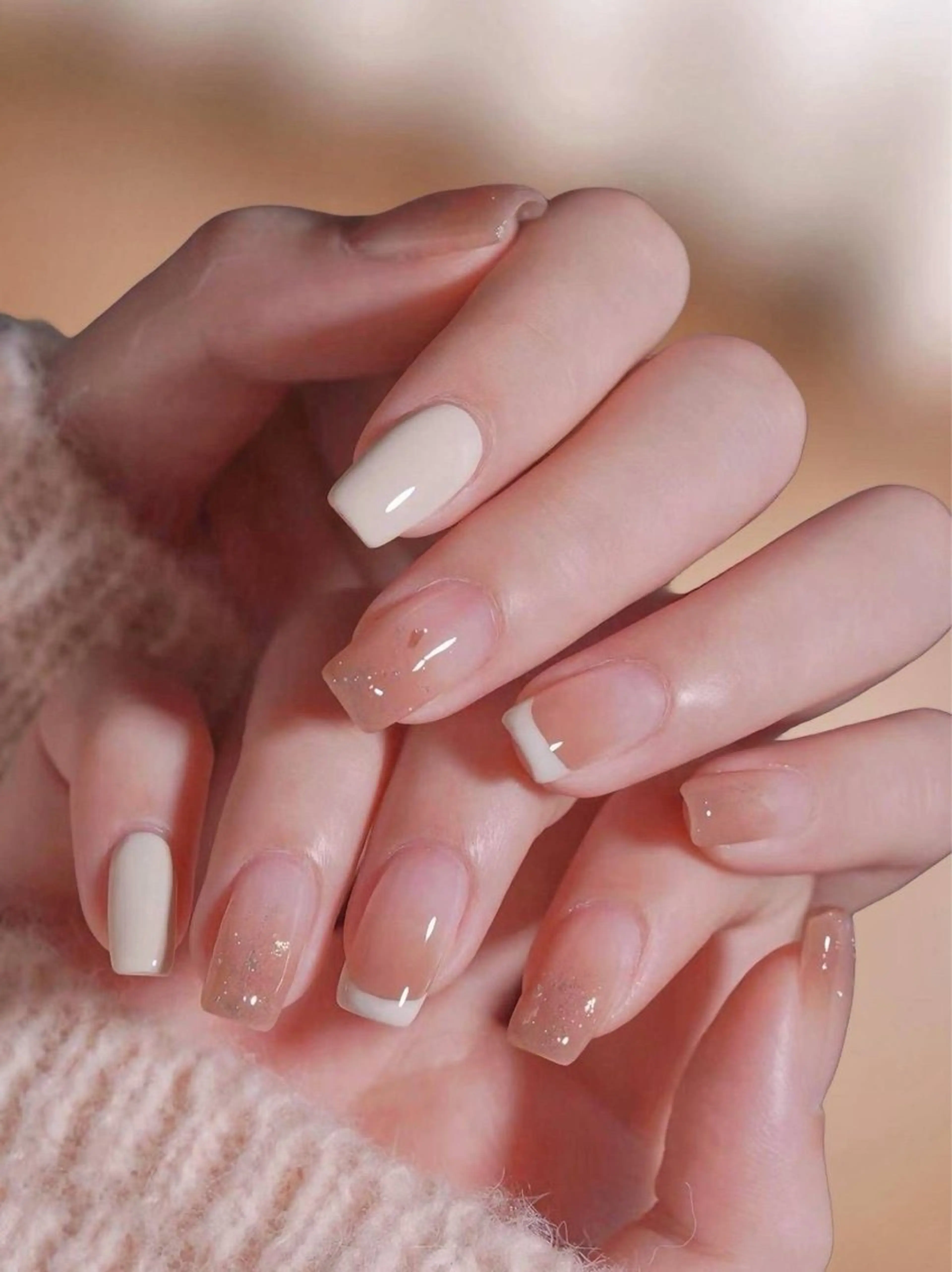 ネイル 長さ出し フレンチネイル グラデーション 卒業式 マグネットネイル ハンドネイル MIHANA NAILのネイルデザイン