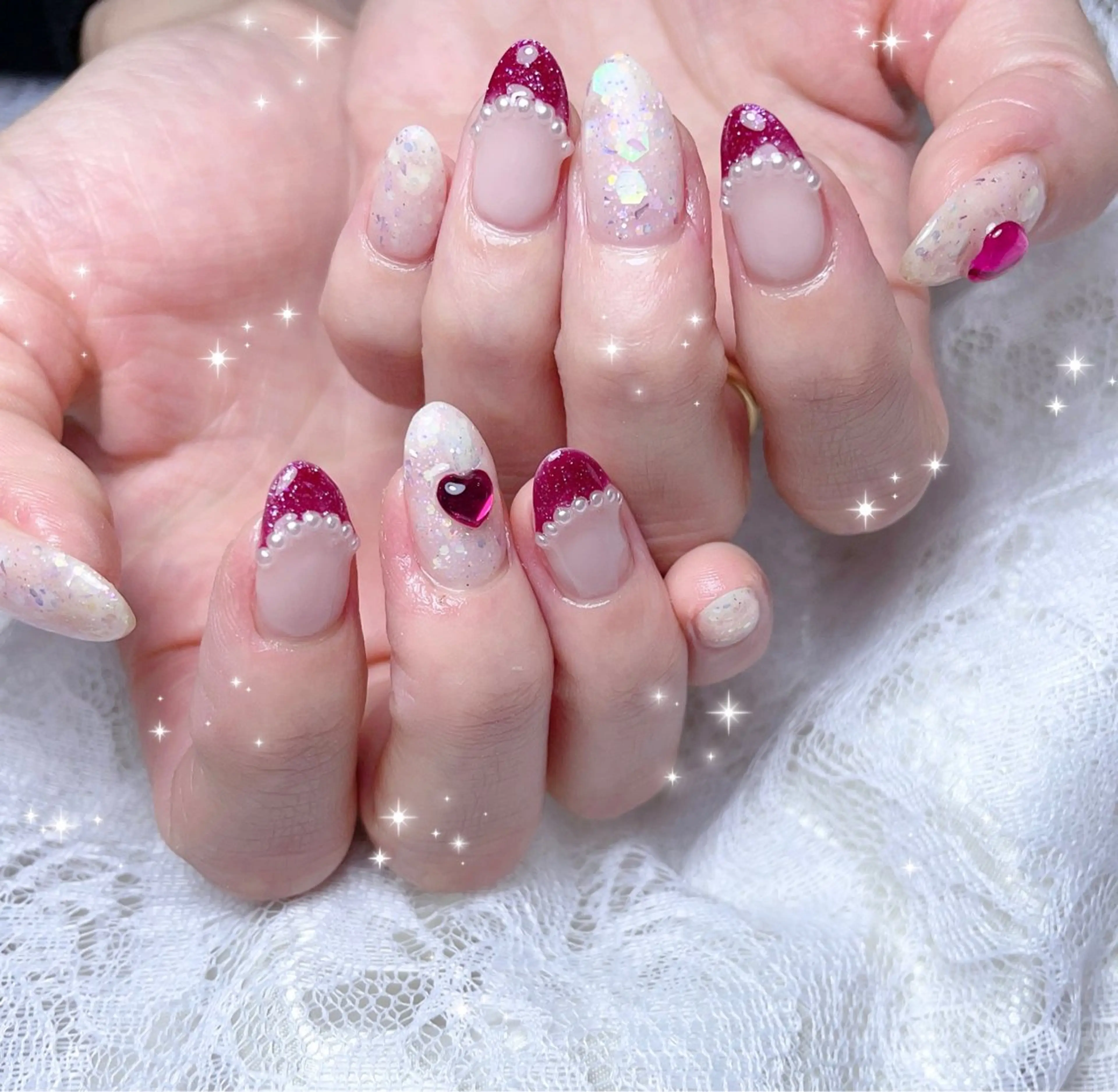 ネイル フレンチネイル ハンドネイル FLARE NAIL フレアネイルのネイルデザイン