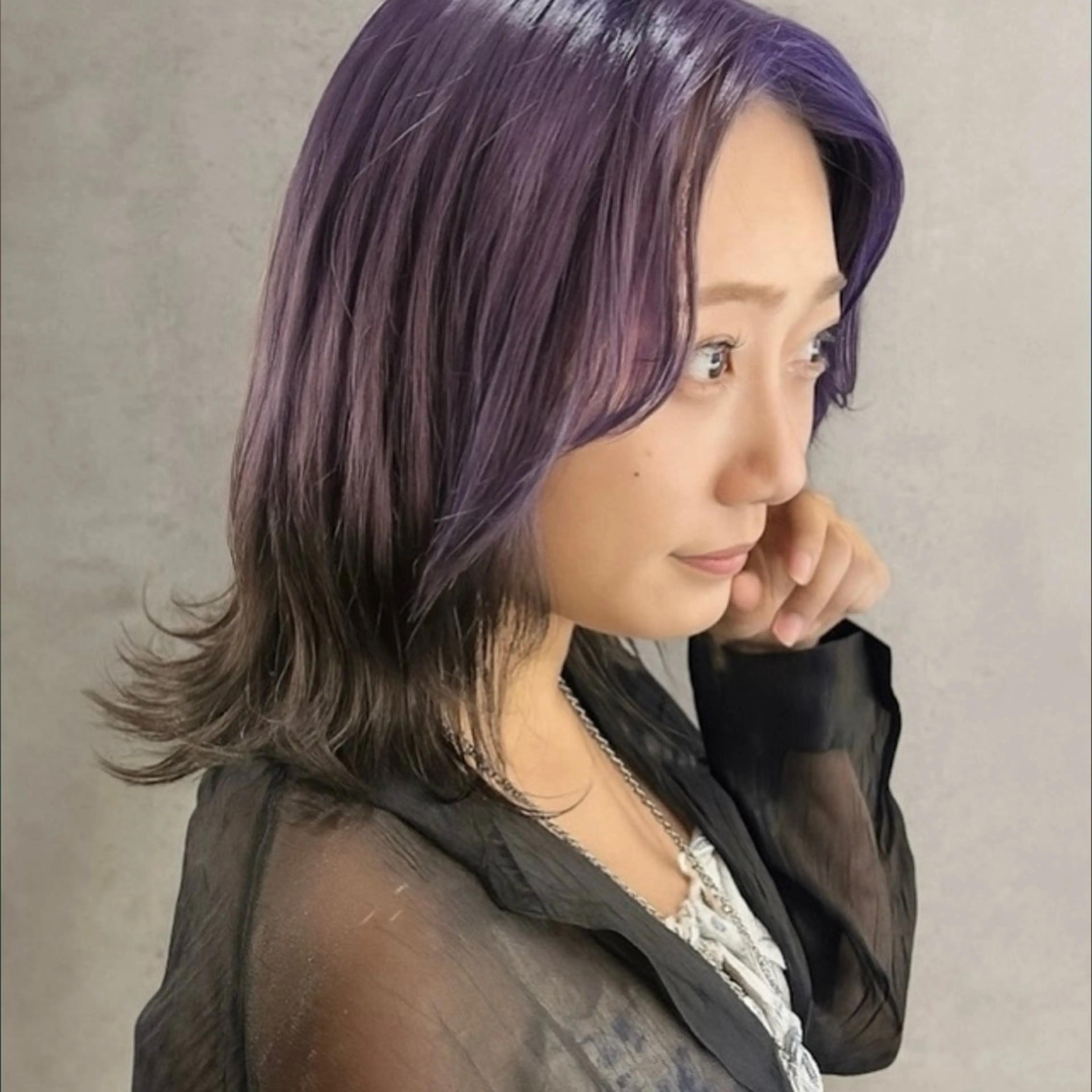 ミディアム カラー ボブレイヤー ボブ 顔周りカット 髪質改善 レイヤーカット ヘアカラー トリートメント nui所属・清水優/ボブ/ レイヤー/髪質改善のヘアスタイル