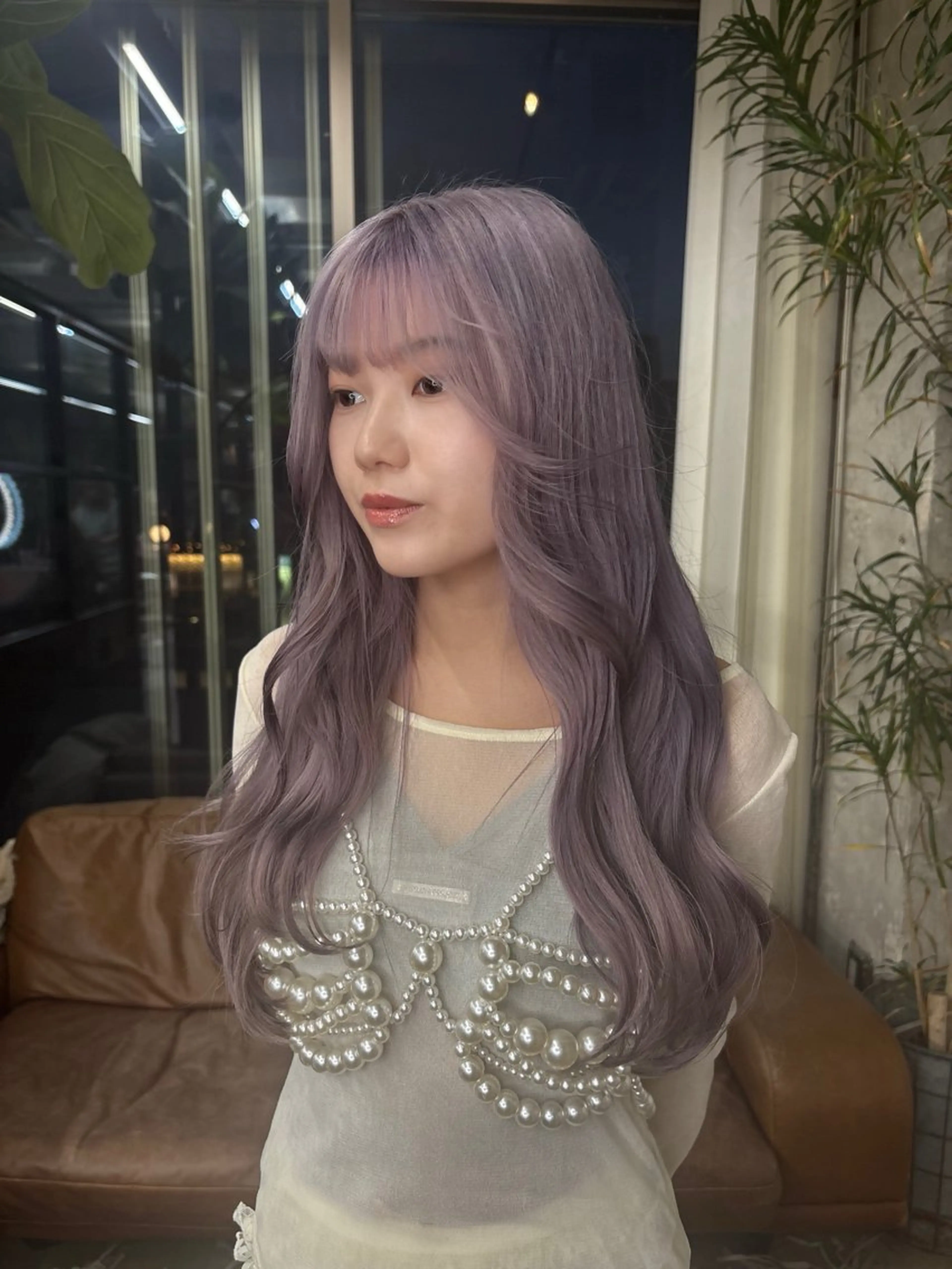 ロング カット ヘアカラー トリートメント 鈴木瑛里／ブロンド ベージュ／男女のヘアスタイル