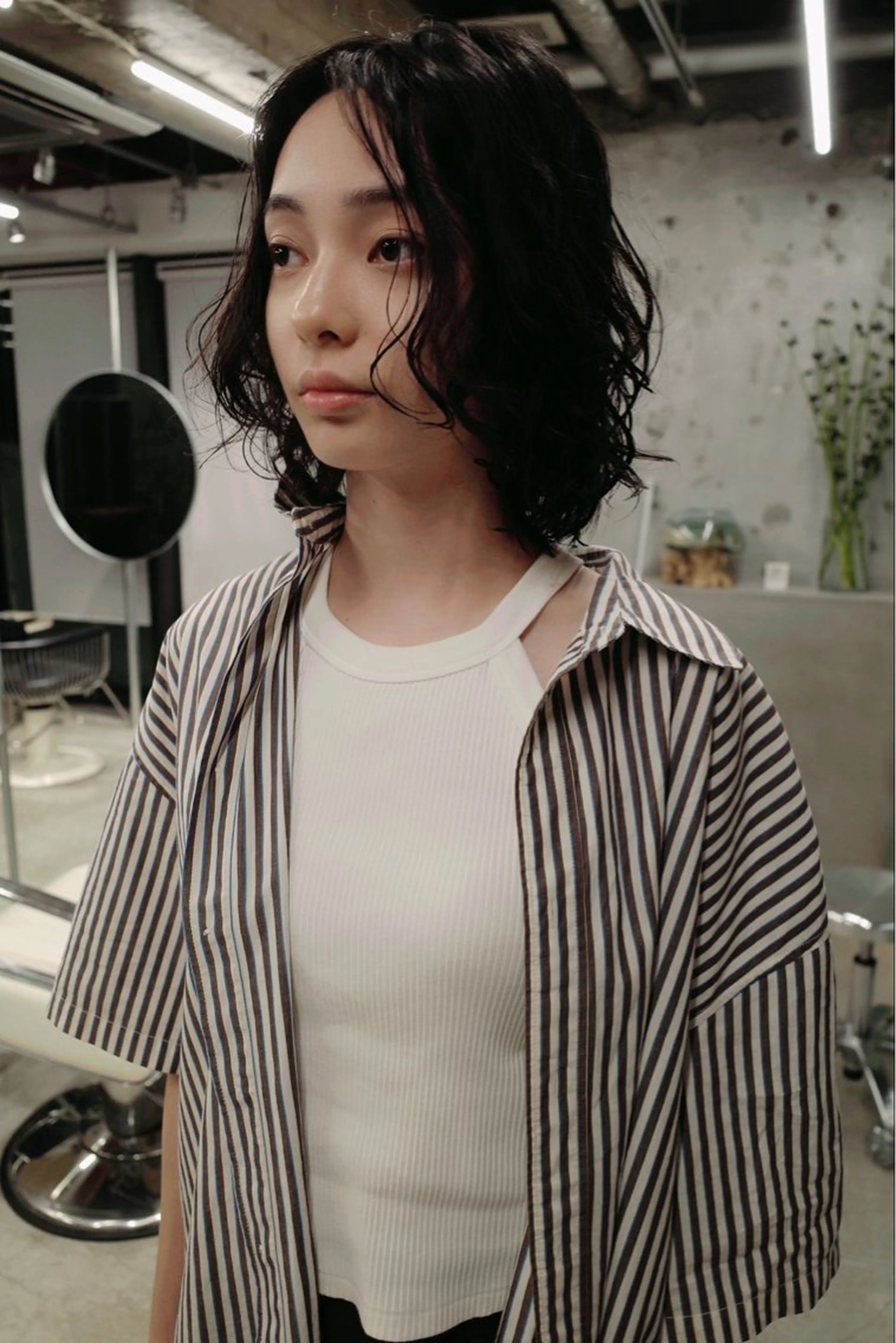 ミディアム パーマ カット パーマ オオバ リュウ /ショート、ボブ推しのヘアスタイル