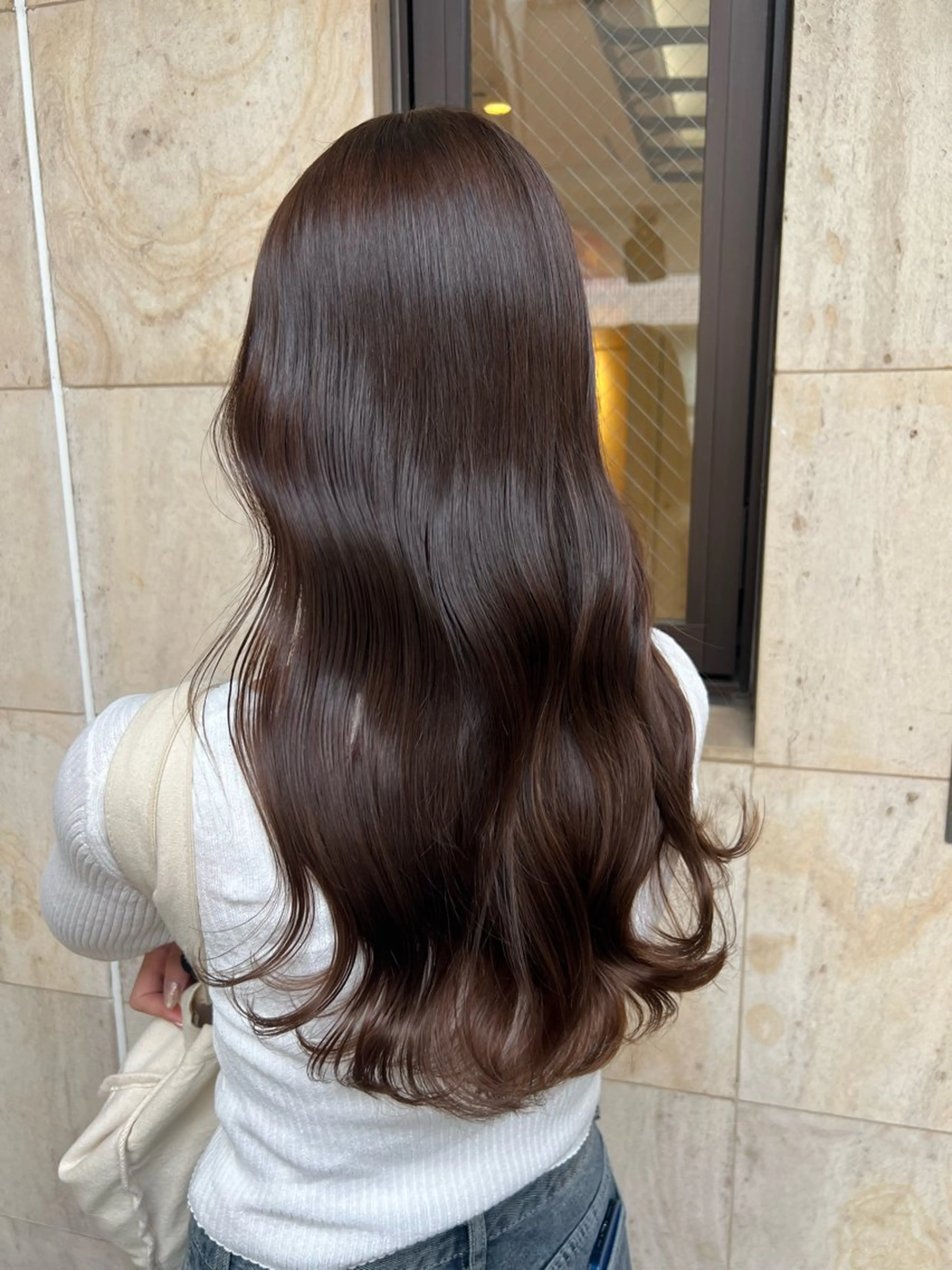ロング カラー 切りっぱなしボブ ブリーチ ブラウンカラー チョコレートブラウン ダブルカラー ヘアカラー トリートメント ヘッドスパ ヘアセット Wカラー/髪質改善/ 艶カラー🩶Sanaのヘアスタイル