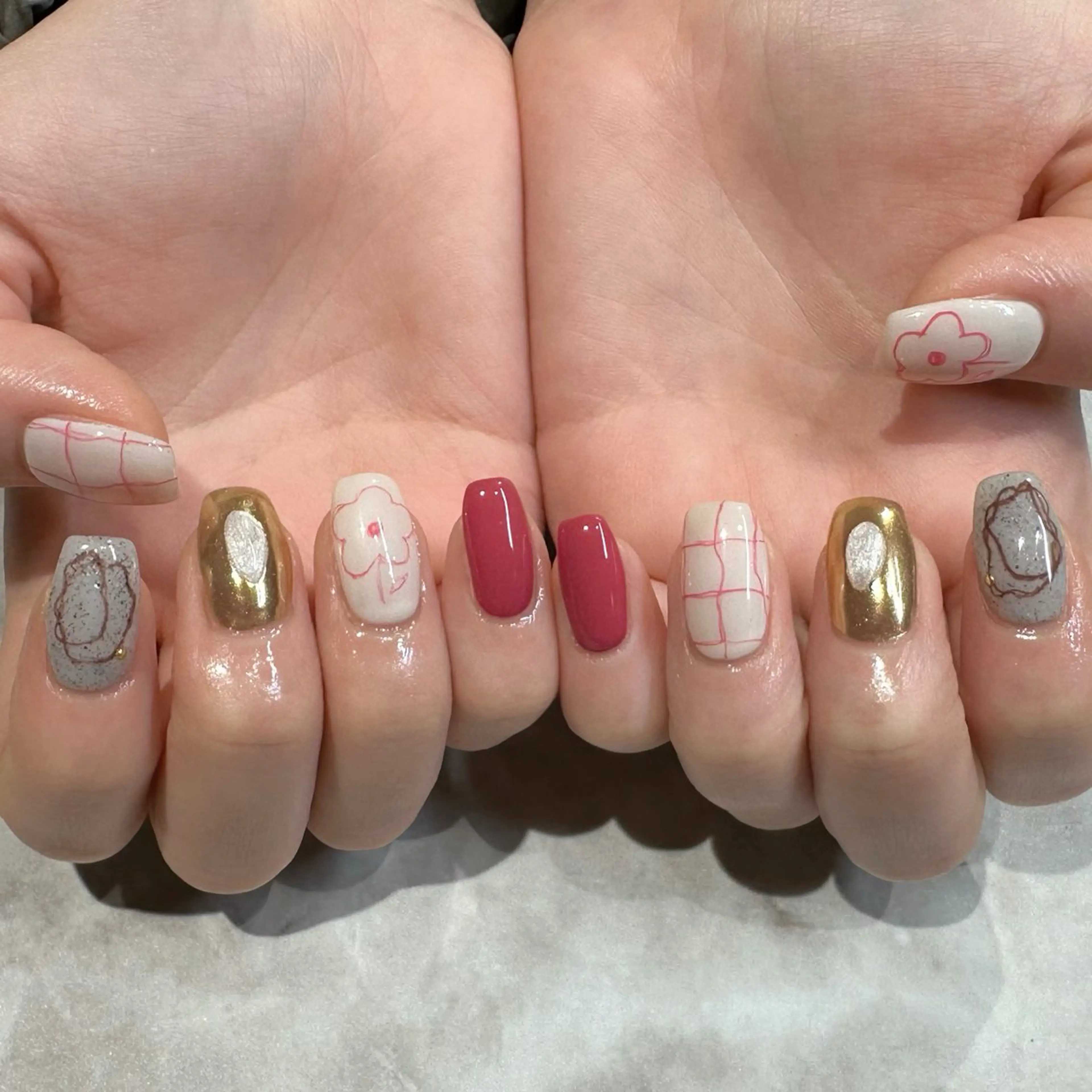 ネイル ピンク erinca nail所属・圦本 有紀のネイルデザイン