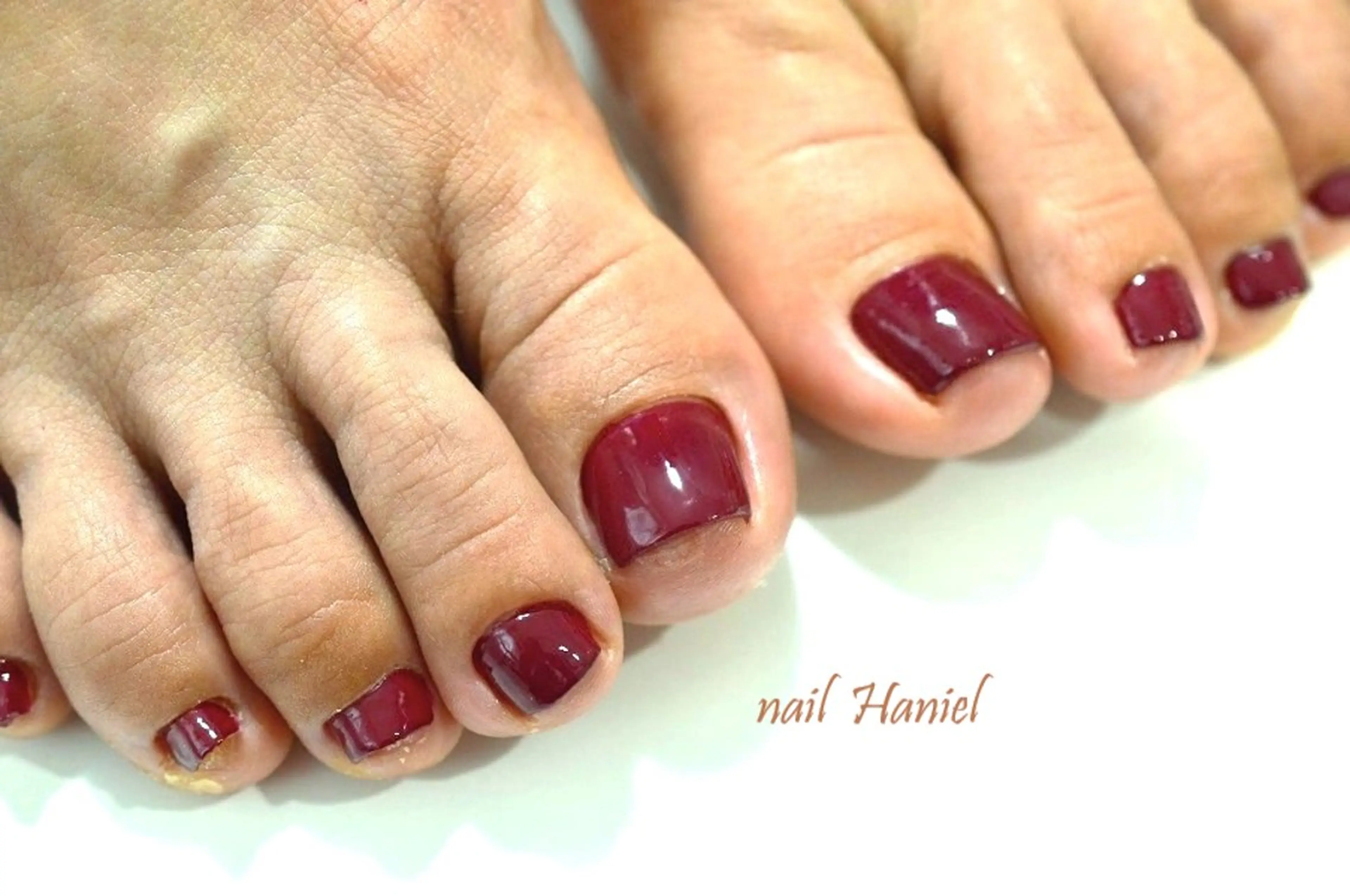 ネイル アートネイル フットネイル ジェルネイル 韓国ネイル ワンカラーネイル nail Haniel所属・半蔵門サロンハニエル 魅神 ちよのネイルデザイン