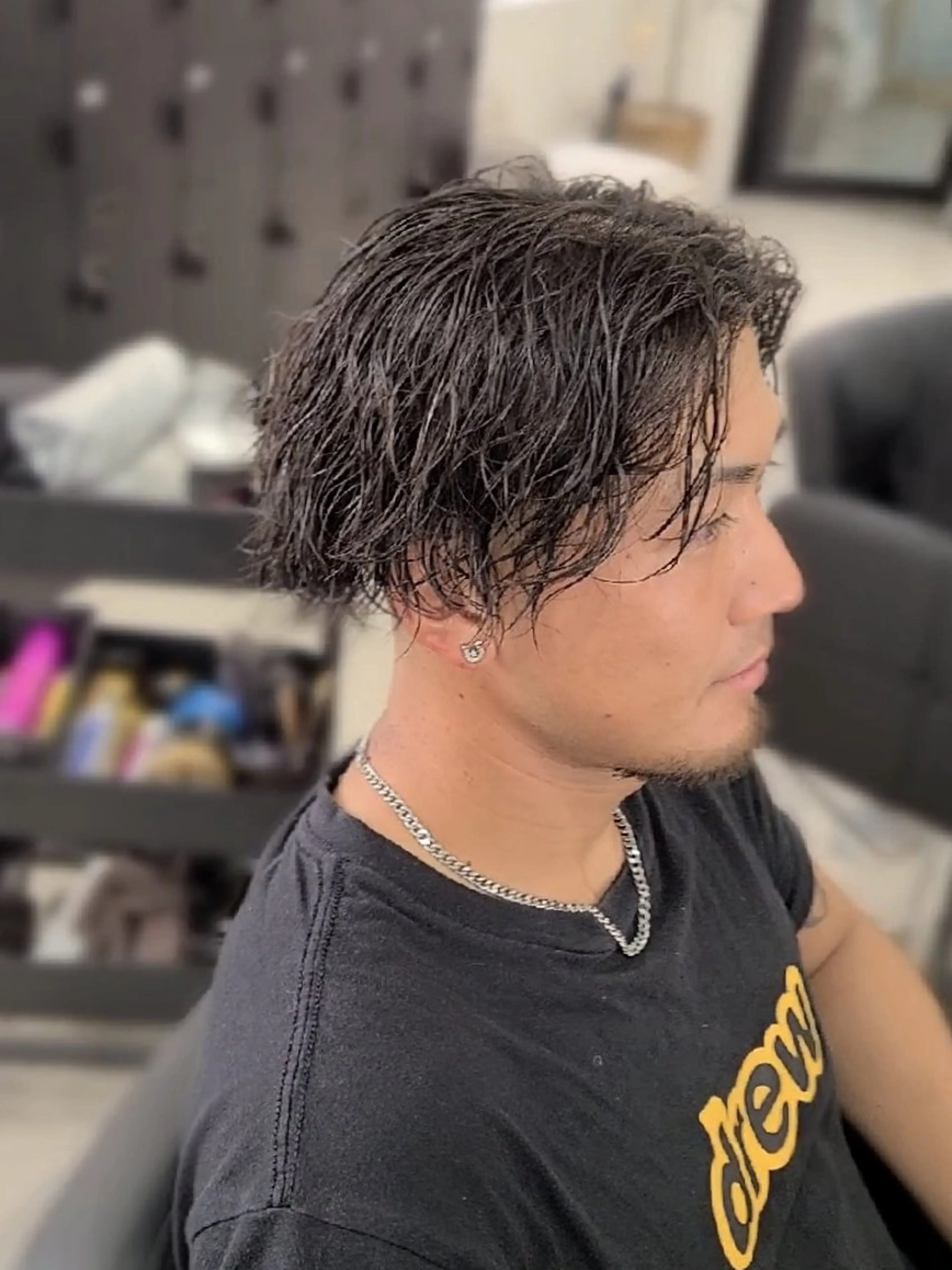 メンズ ミディアム パーマ ミディアムパーマ フェードカット メンズパーマ 刈り上げ カット パーマ ヘアセット Lapis 名古屋駅前店所属・LEN名古屋/パーマ メンズ特化美容師のヘアスタイル