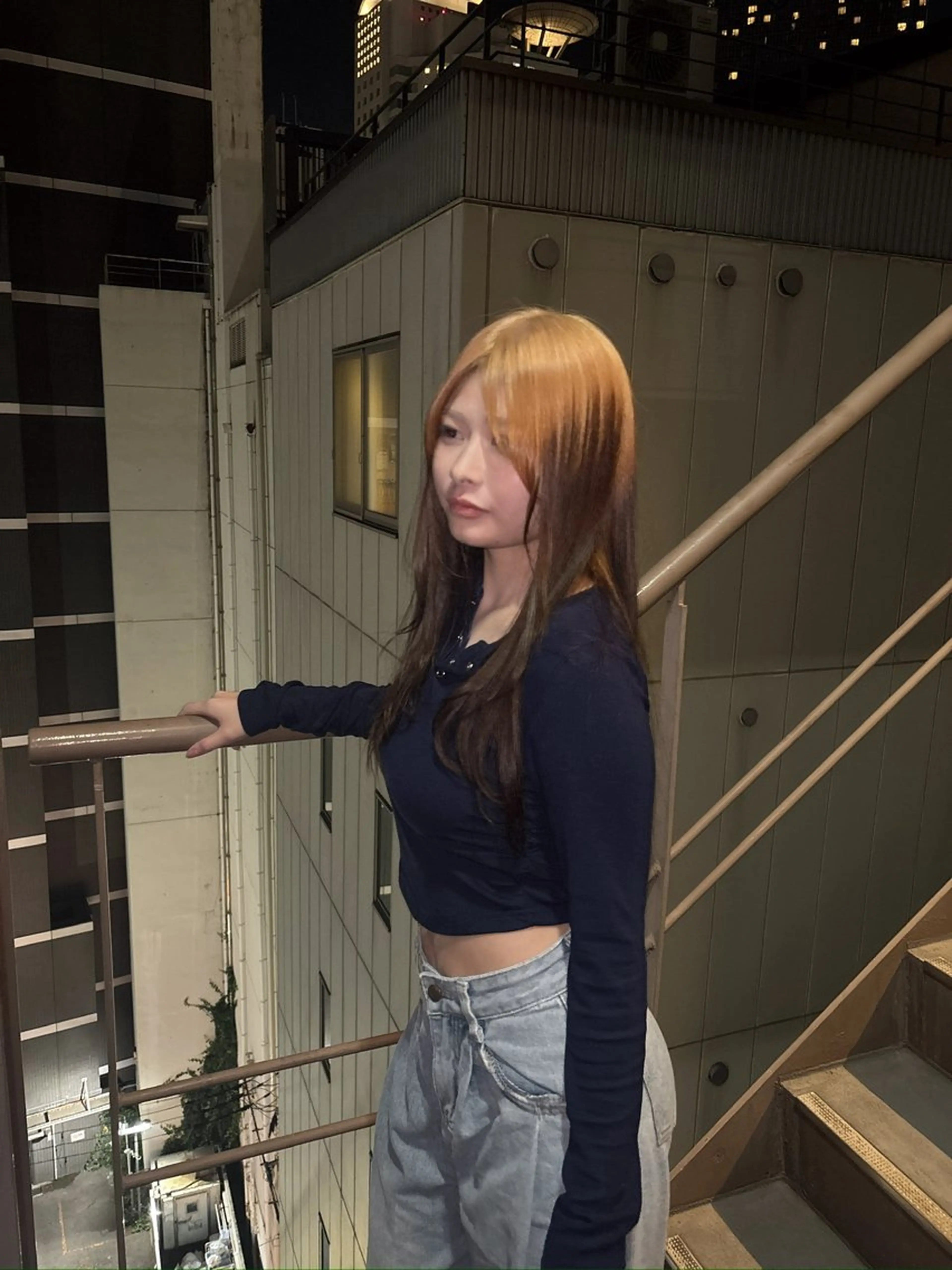 ロング カラー 鹿島 千聖のヘアスタイル