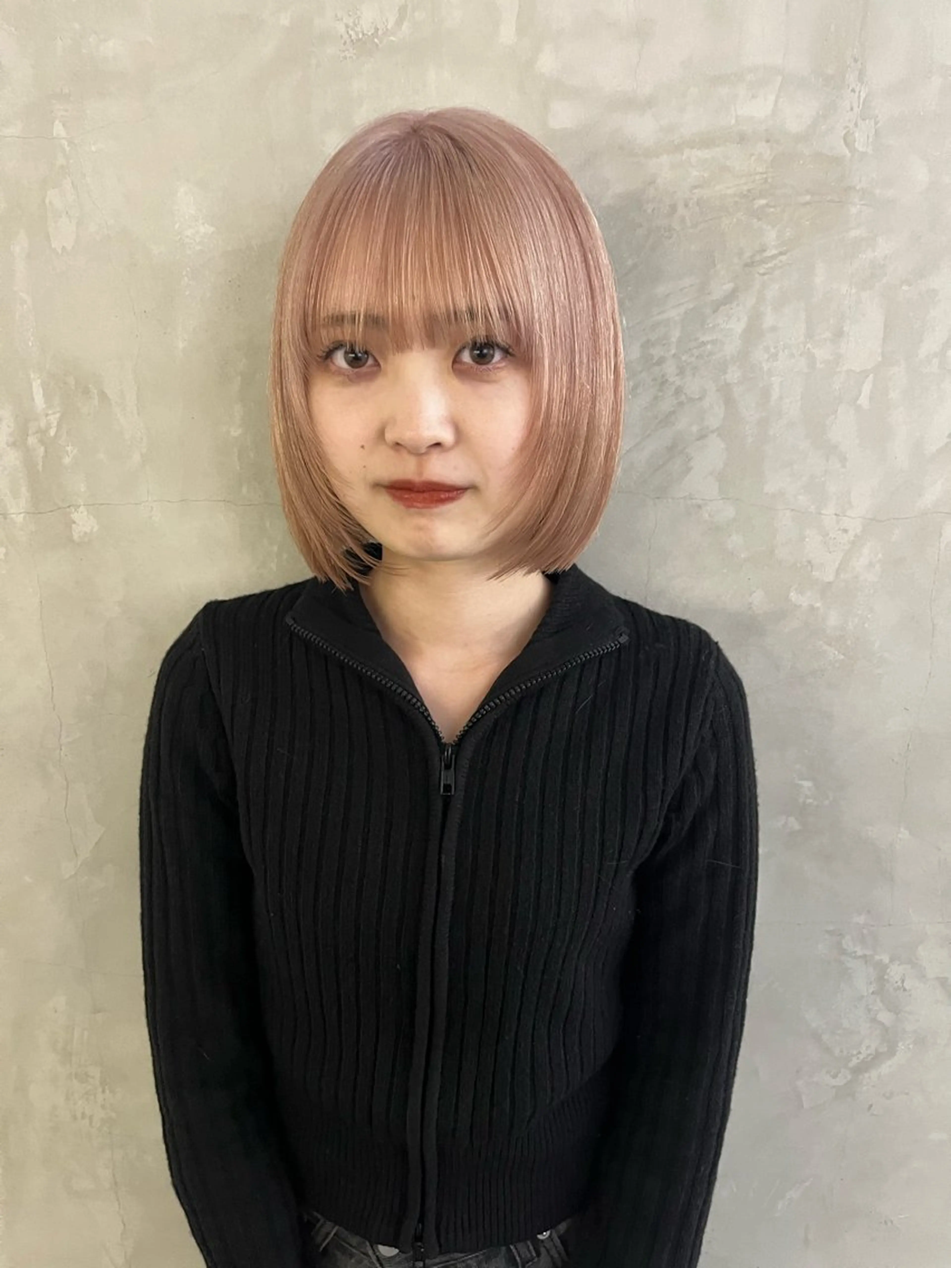 ミディアム カラー ブリーチ ケアブリーチ ピンクカラー カット ヘアカラー トリートメント 金井京介/パーマ /レイヤー/ボブのヘアスタイル