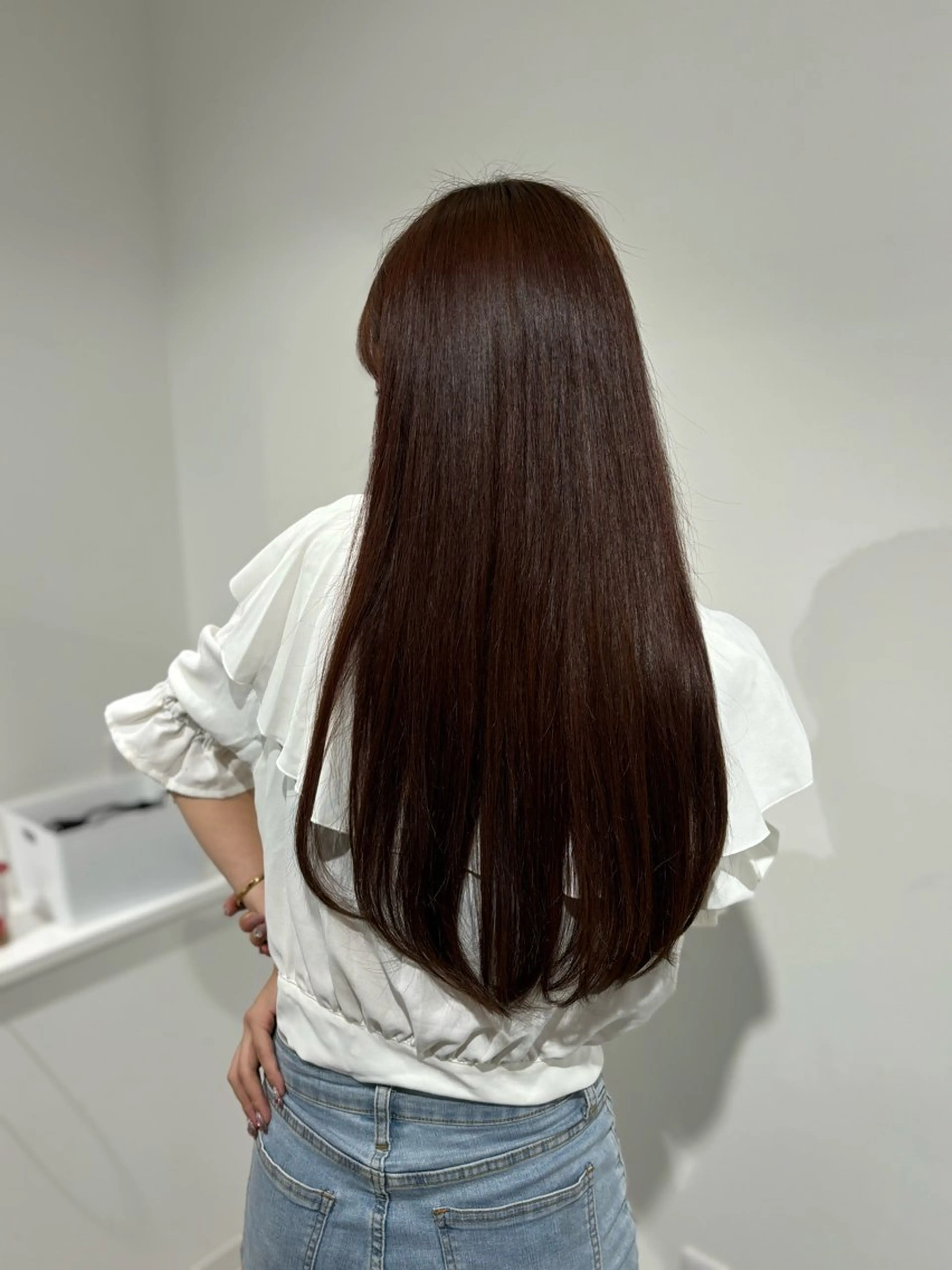 ロング カラー ダブルカラー グレージュ ヘアカラー Yuzu️🫧AO/ 艶カラー/韓国ヘアのヘアスタイル
