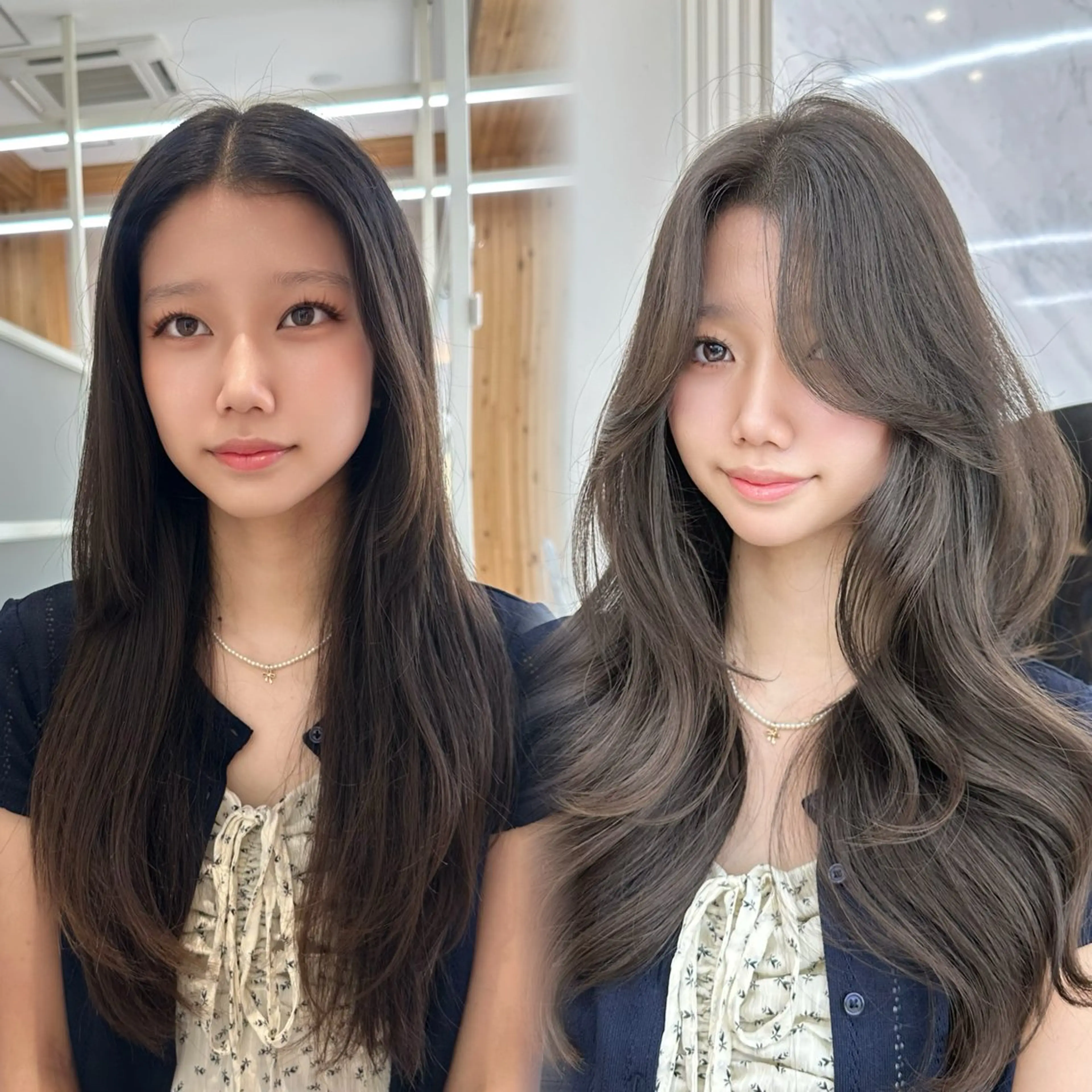 ロング ヘアカラー トリートメント oto🎀×美髪× シースルー前髪🤍のヘアスタイル