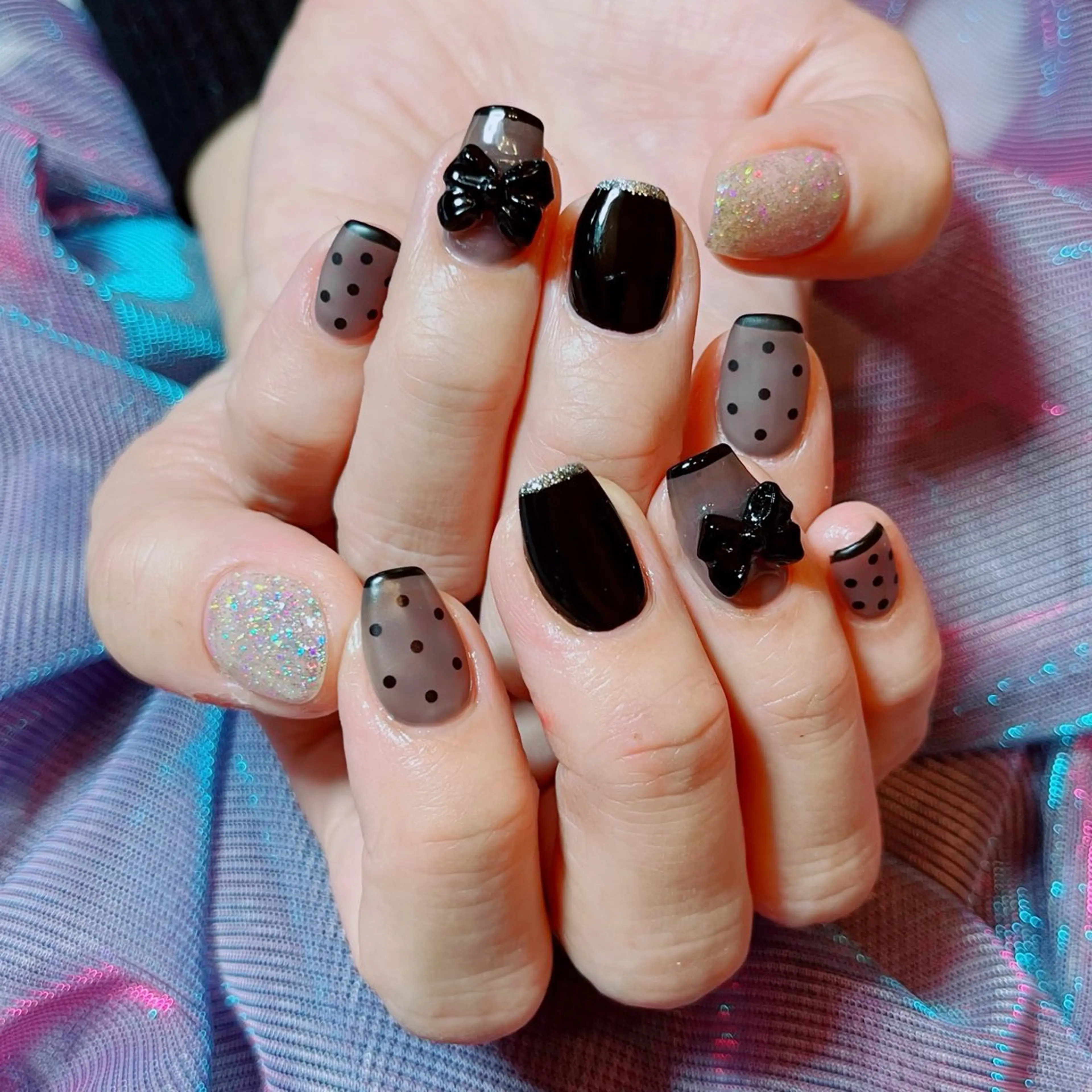 ネイル ドット リボン ruirui.naildesign所属・RUI ☆のネイルデザイン