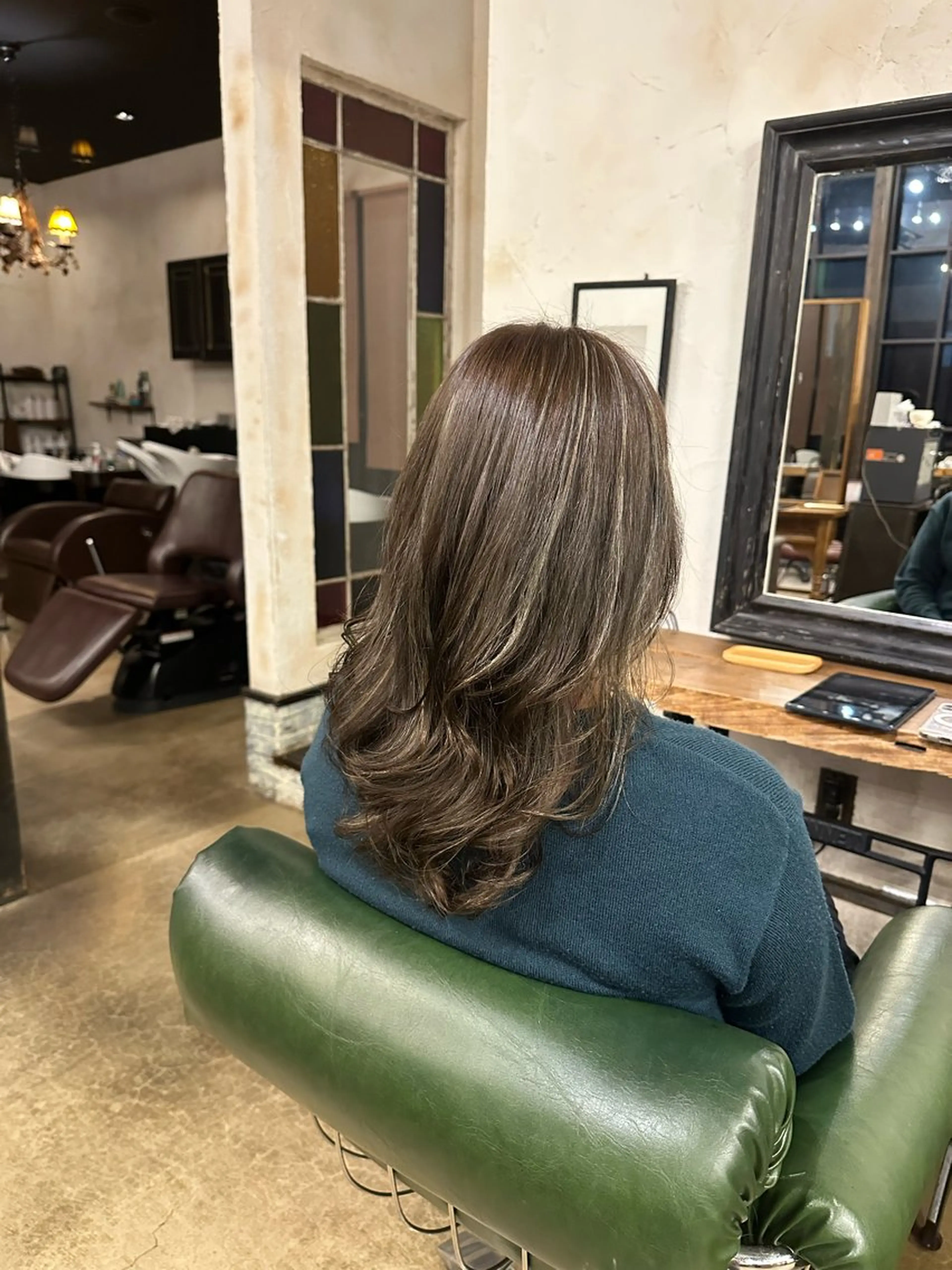 ロング カラー パーマ ハイライトカラー ハイライト デジタルパーマ カット パーマ 🦖ノザワ リンカ🦖のヘアスタイル