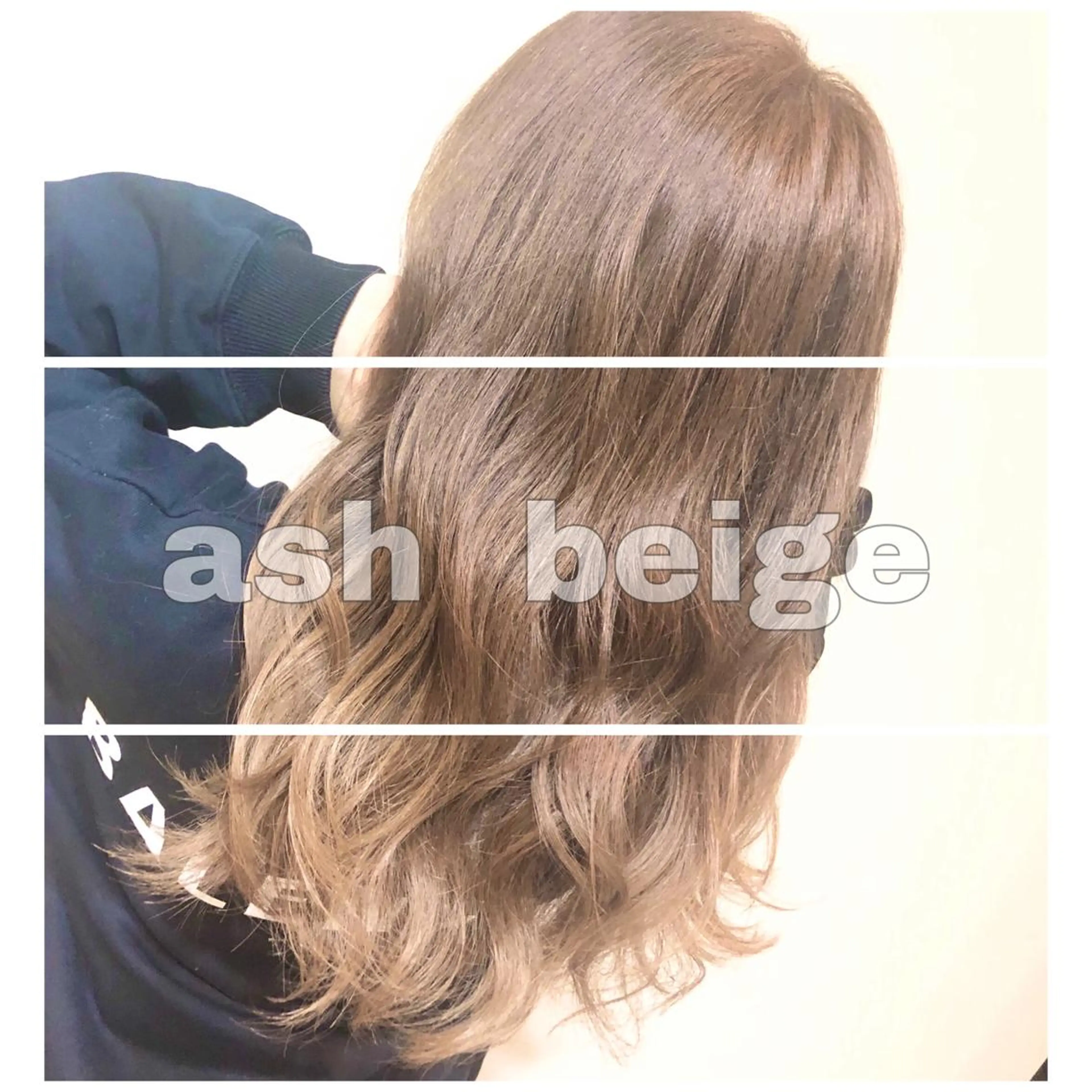 セミロング カラー アッシュ ベージュカラー ダブルカラー 💓シールエクステ for...のヘアスタイル