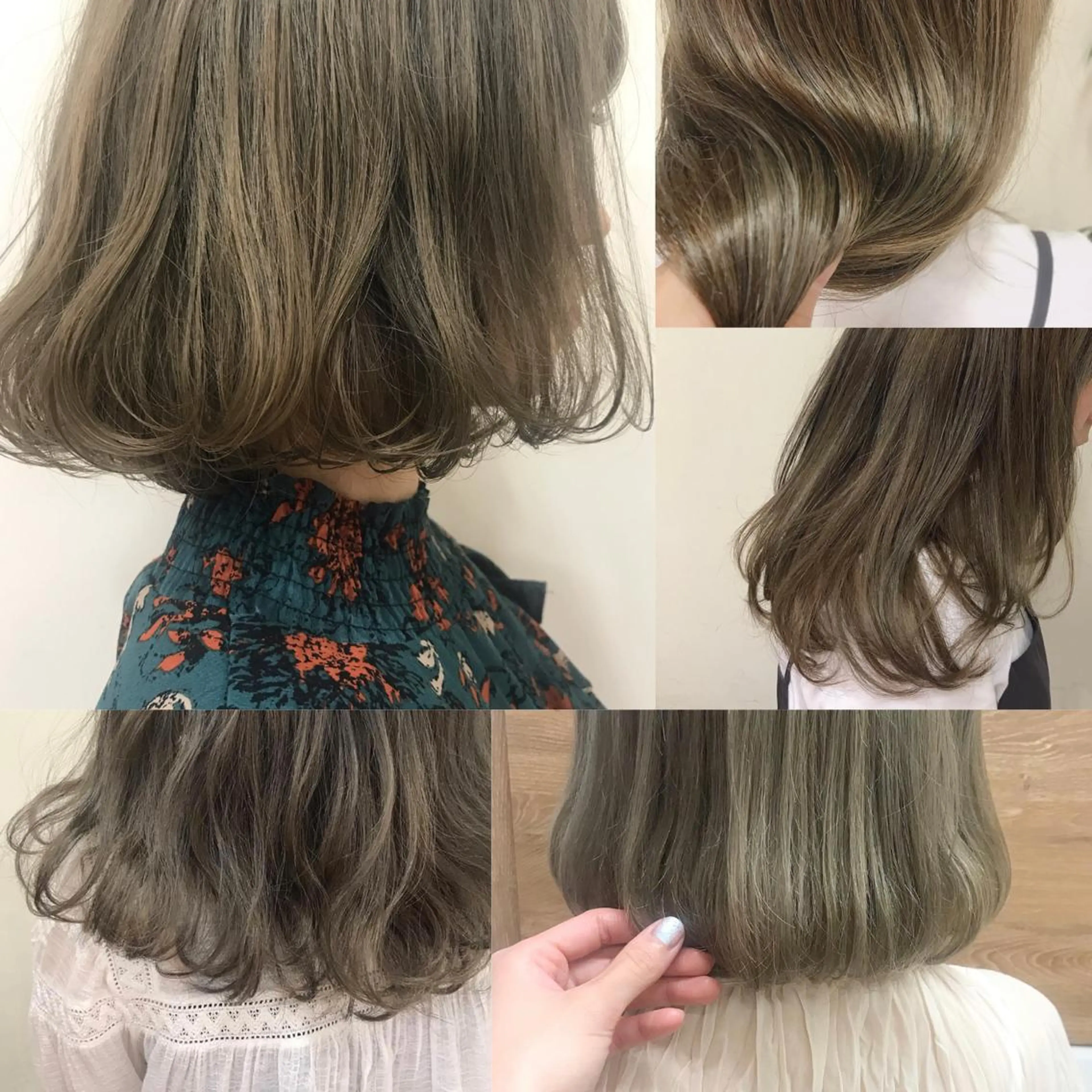 ロング カラー ベージュカラー 透明感カラー オリーブベージュ カット ヘアカラー トリートメント * 透明感カラー c h i h o *のヘアスタイル