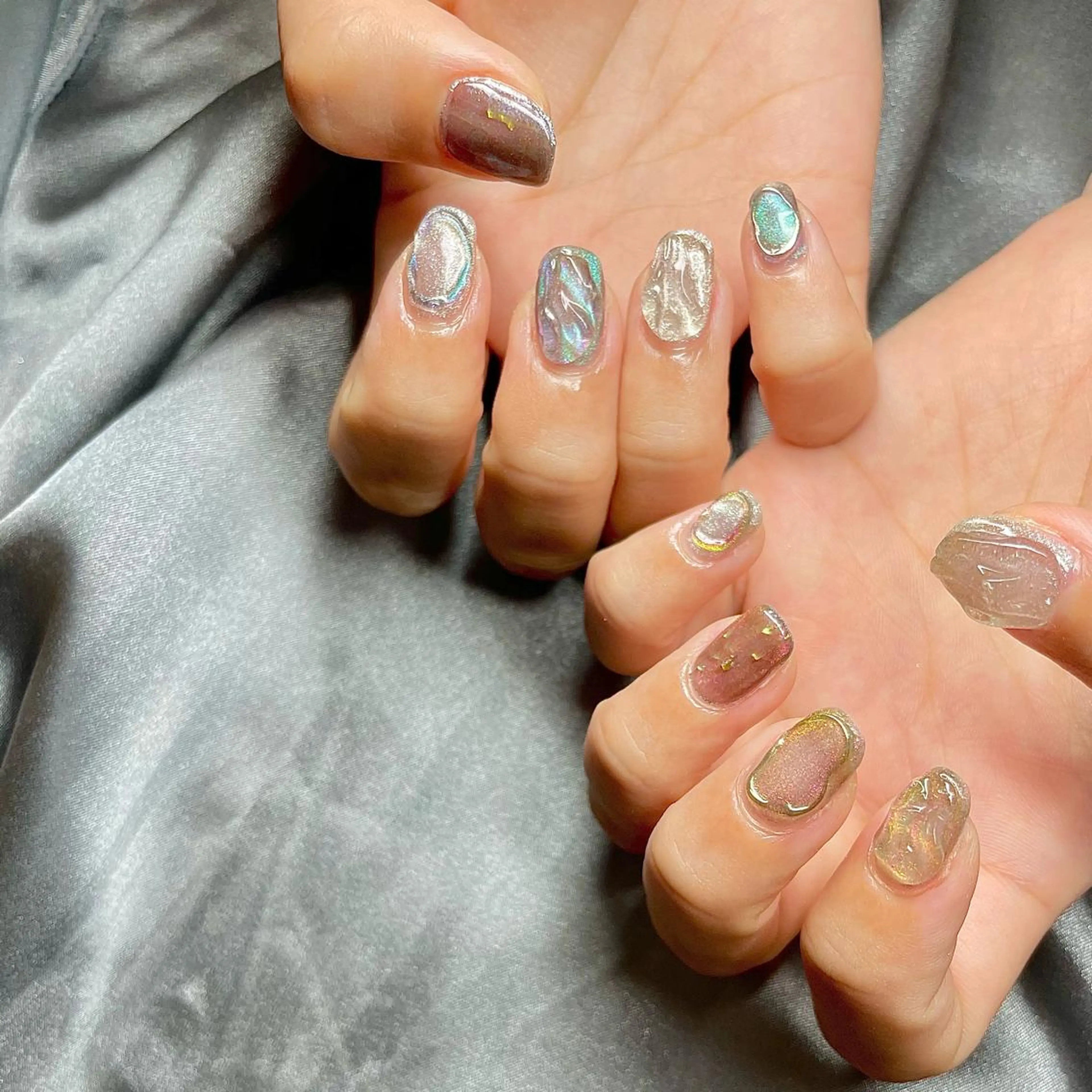ミディアム カラー パーマ ヘアアレンジ メンズ キッズ ネイル マツエク・マツパ アイブロウ クリアネイル マグネットネイル nail&eye Aoのマツエク・マツパデザイン