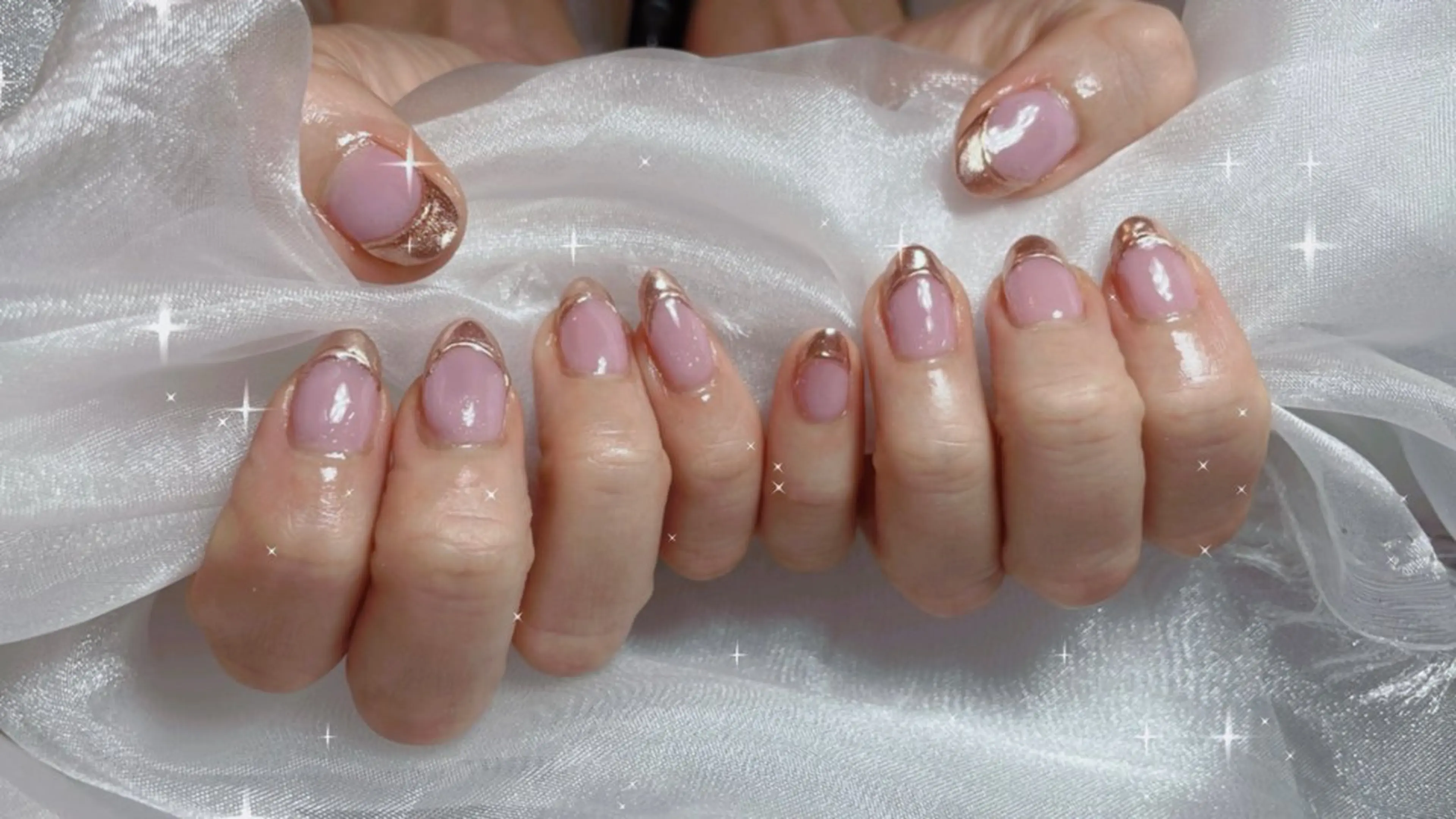 ネイル フレンチネイル ミラーネイル Peach所属・nail salon peachのネイルデザイン