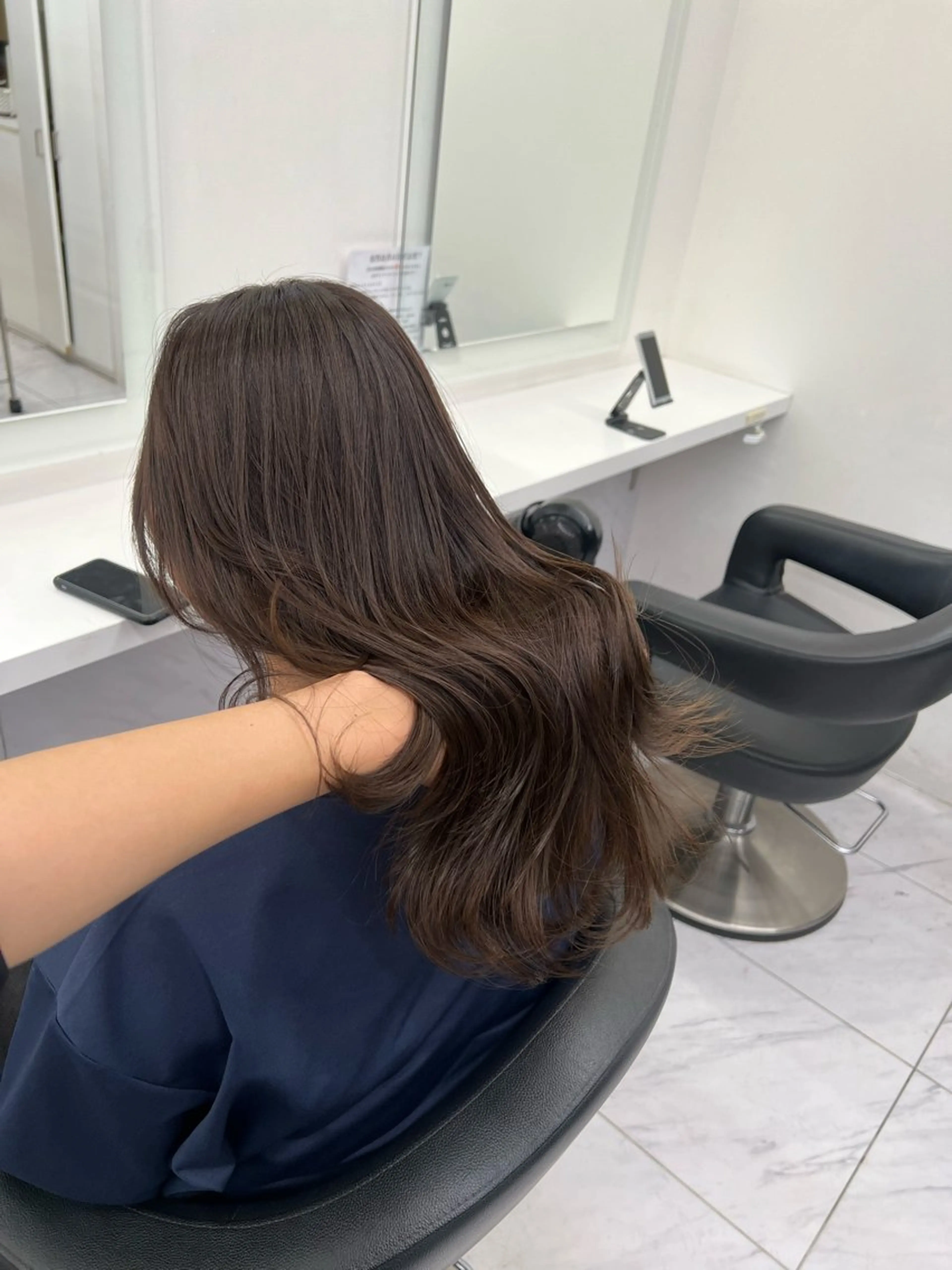 セミロング カラー ヘアカラー 韓国レイヤーカット /ダブルカラーのヘアスタイル