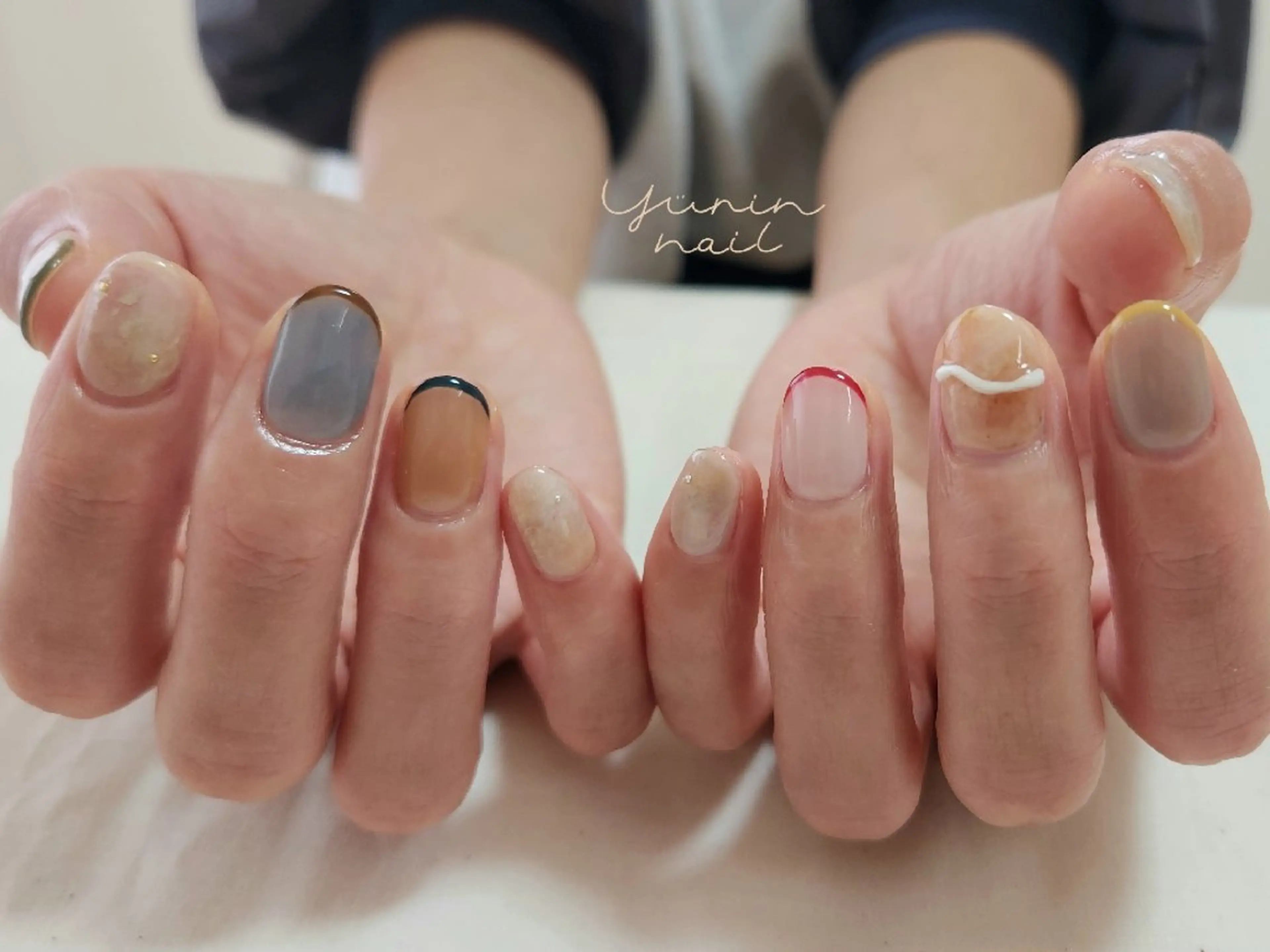 ネイル フレンチネイル ニュアンスネイル ショートネイル ハンドネイル ショートネイル専門 yurin nailのネイルデザイン