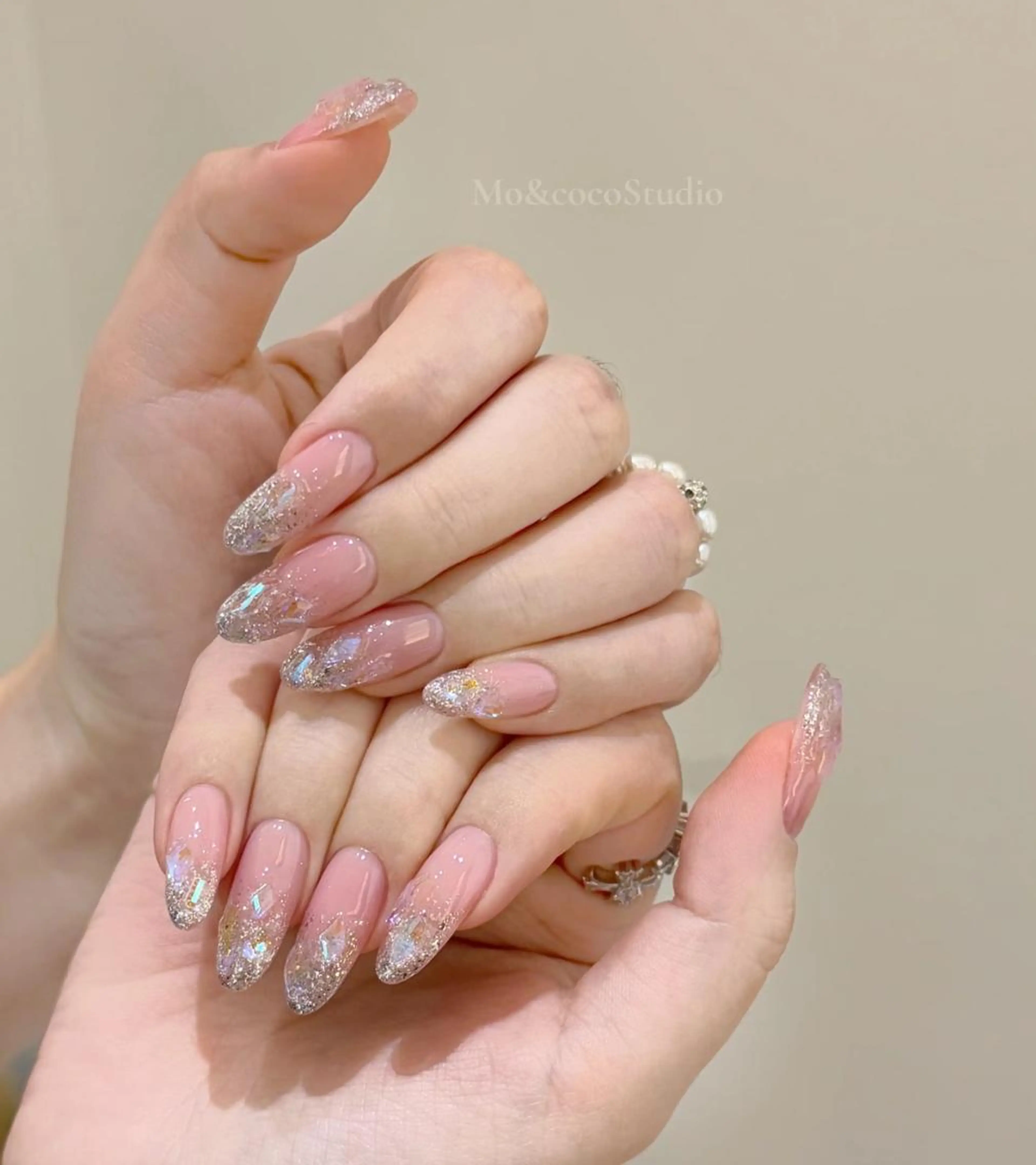💕大人気🧊自爪・氷ワンホンネイル🧊の写真