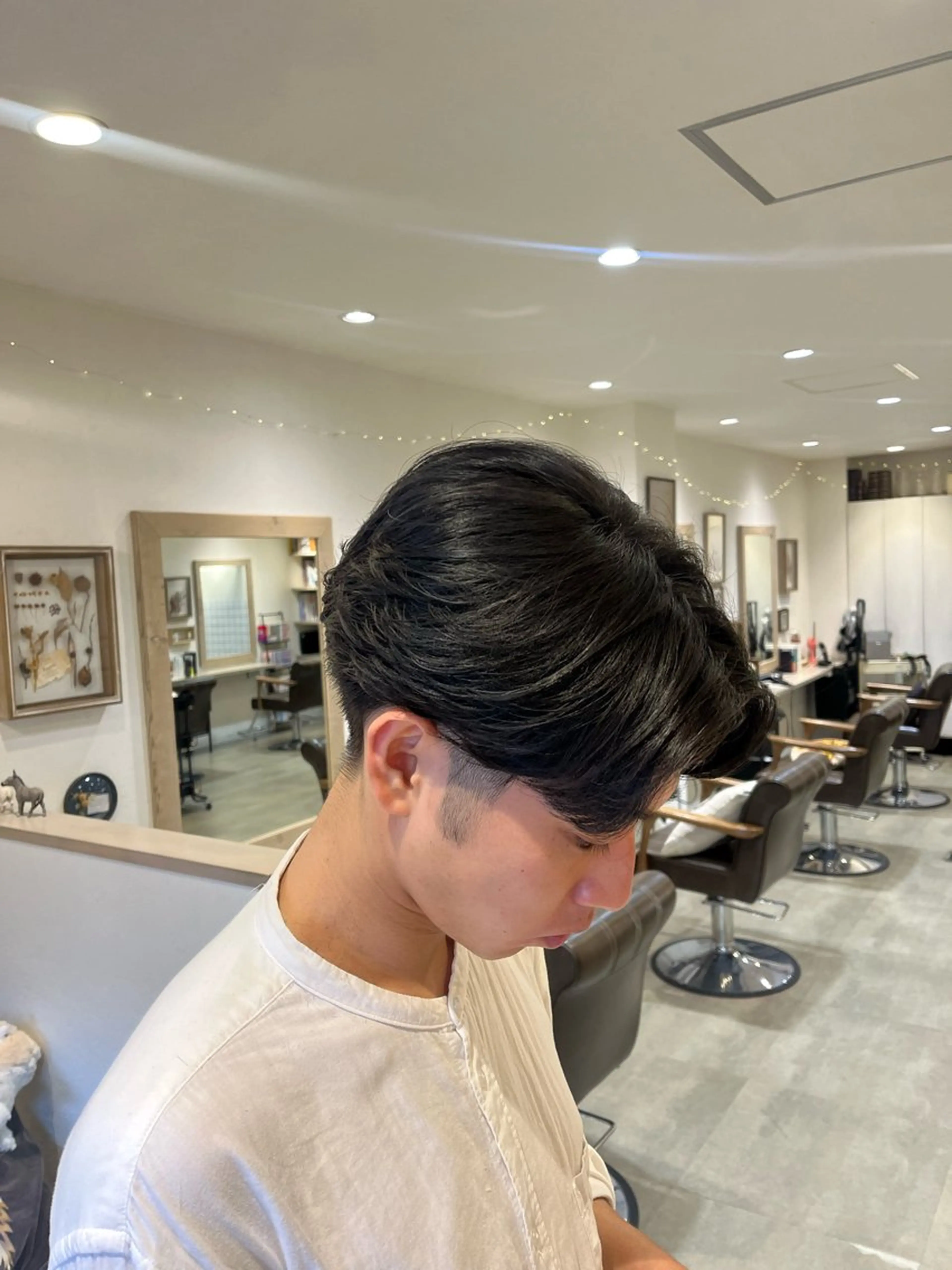 ショート パーマ メンズ センターパート メンズパーマ カット パーマ Lamp所属・🌀メンズパーマ🌀 🐏丸山祐宇🐏のヘアスタイル