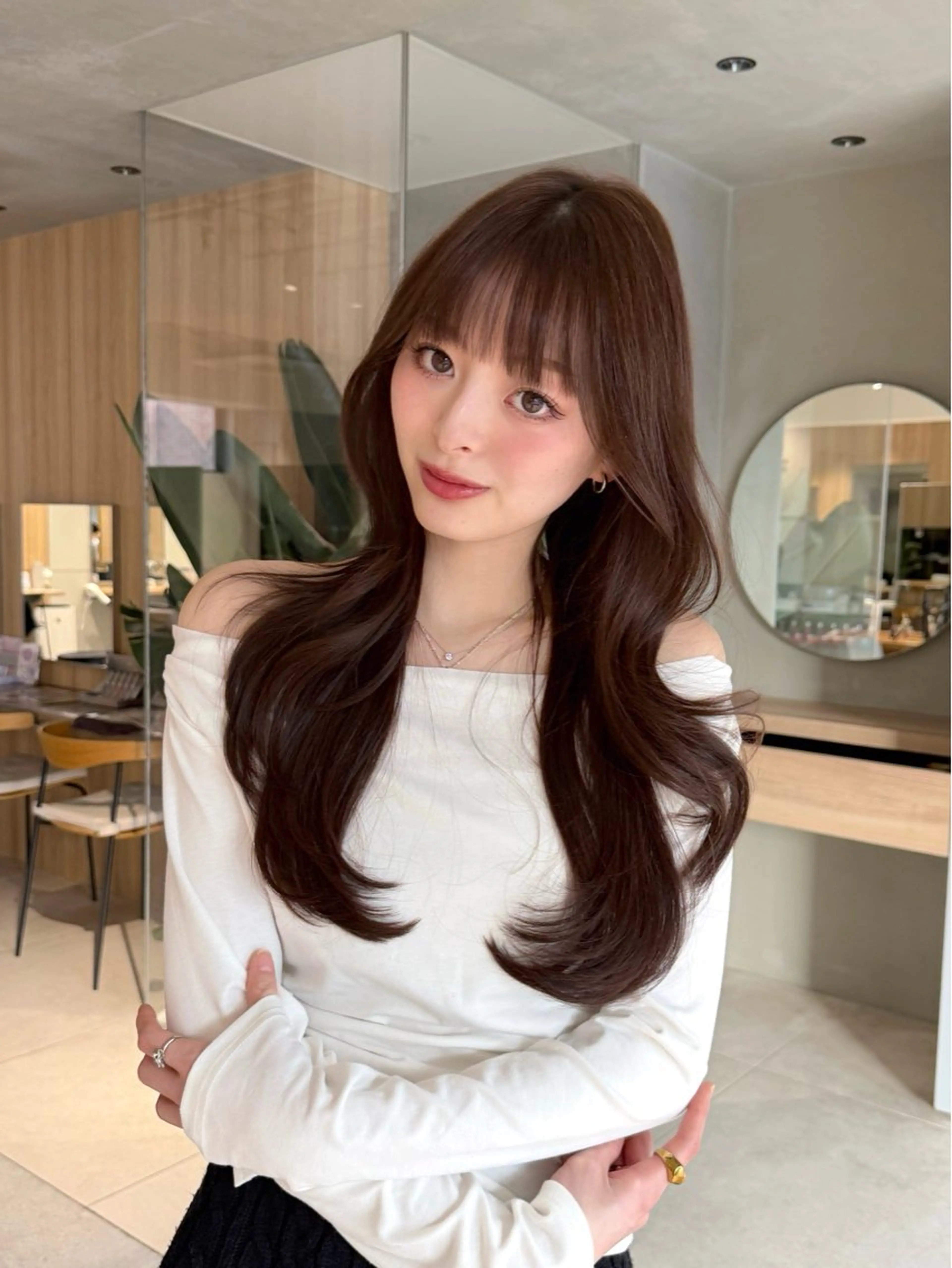 ロング カット ヘアカラー トリートメント 💓ロング韓国ヘア ~Kirara💓のヘアスタイル