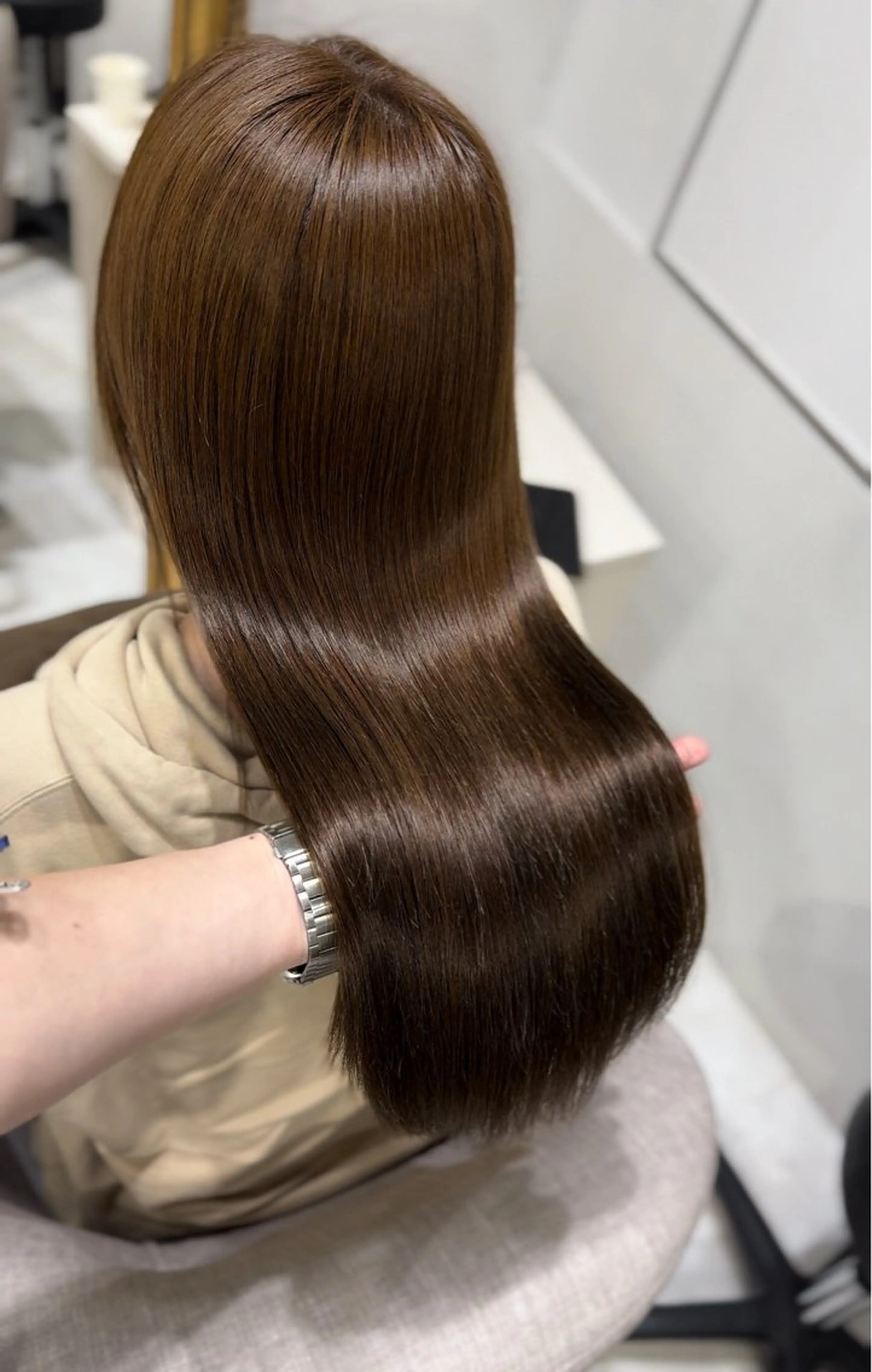 ロング 髪質改善 縮毛矯正 トリートメント 酸性ストレート カット ヘアカラー 縮毛矯正 トリートメント 髪質改善×縮毛矯正 Core梅田　片山のヘアスタイル