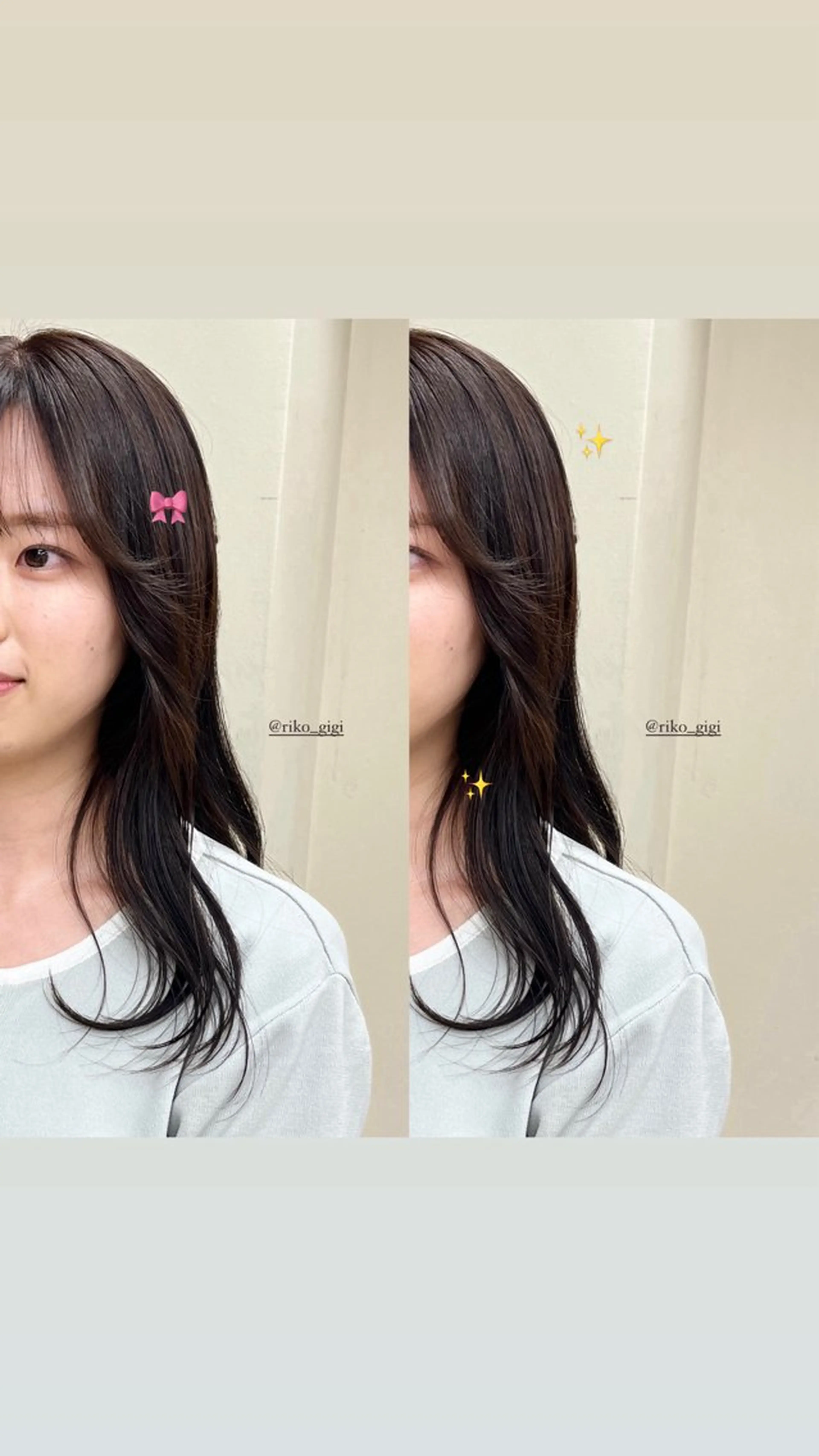 ロング カラー Gigi 代々木所属・りこ 🐈‍⬛韓国艶カラーのヘアスタイル