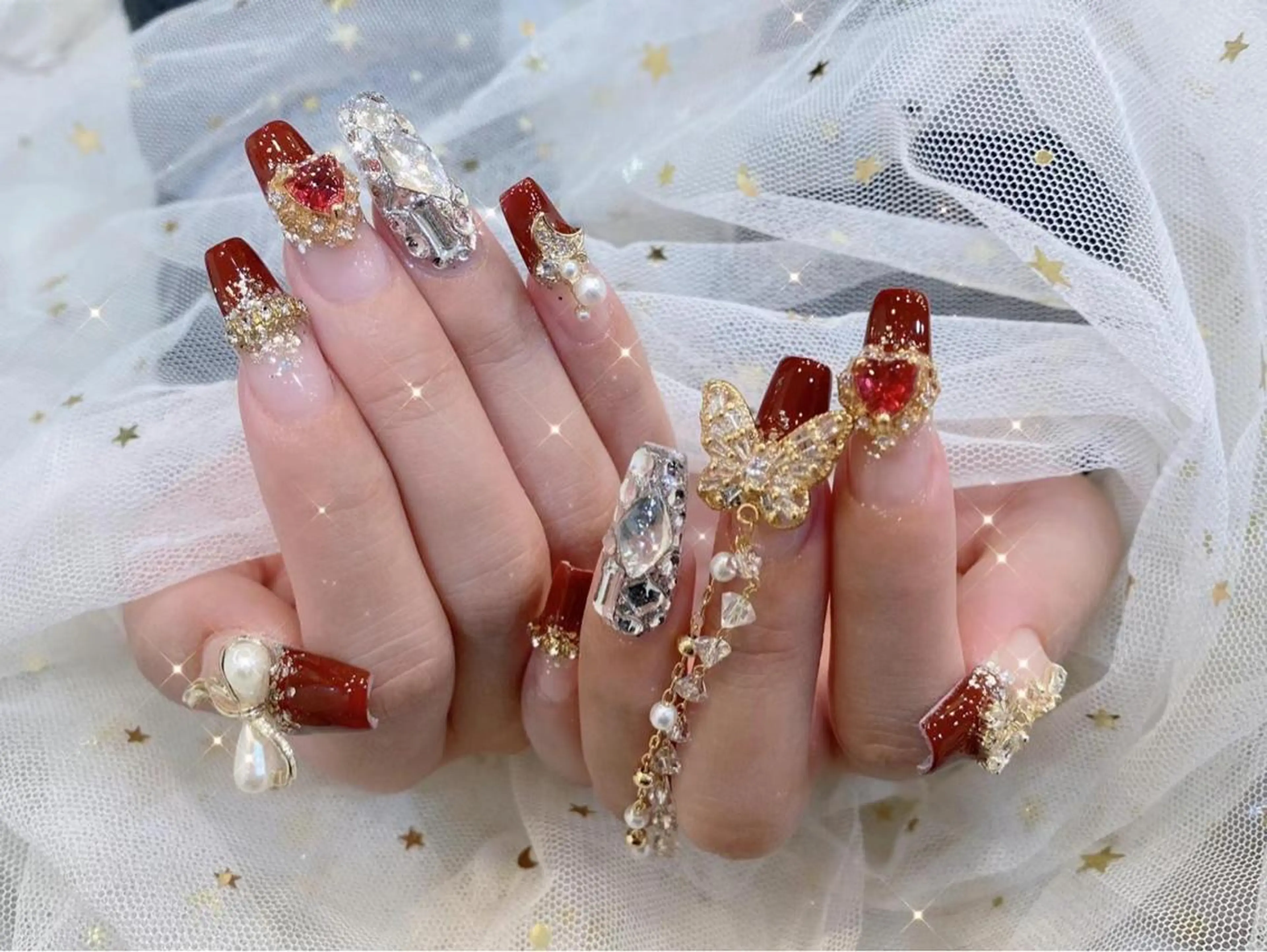 ネイル ゴージャス ラメ(グリッター) Babarla Nailのネイルデザイン