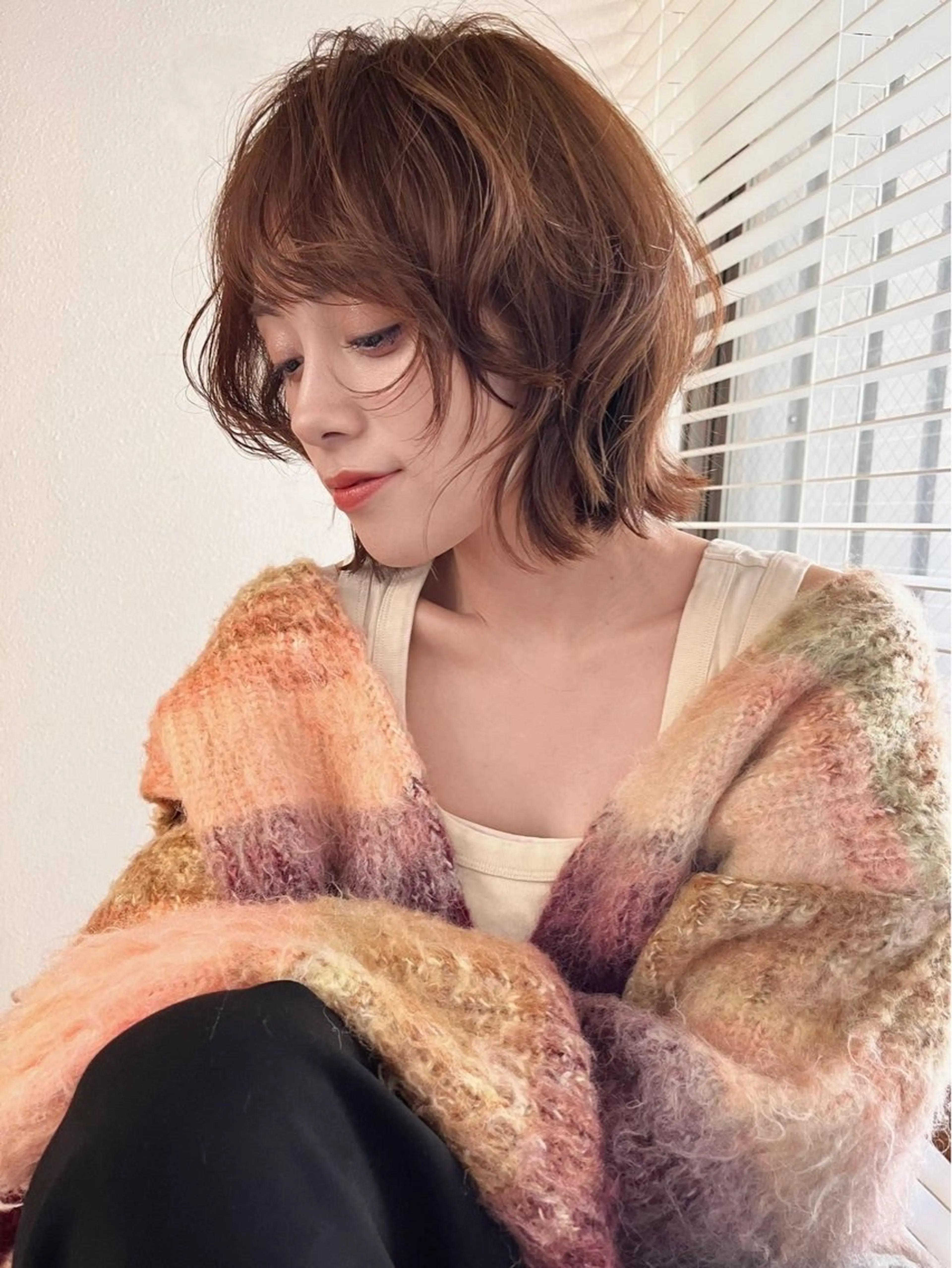 カラー パーマ 落合 歩夢のヘアスタイル