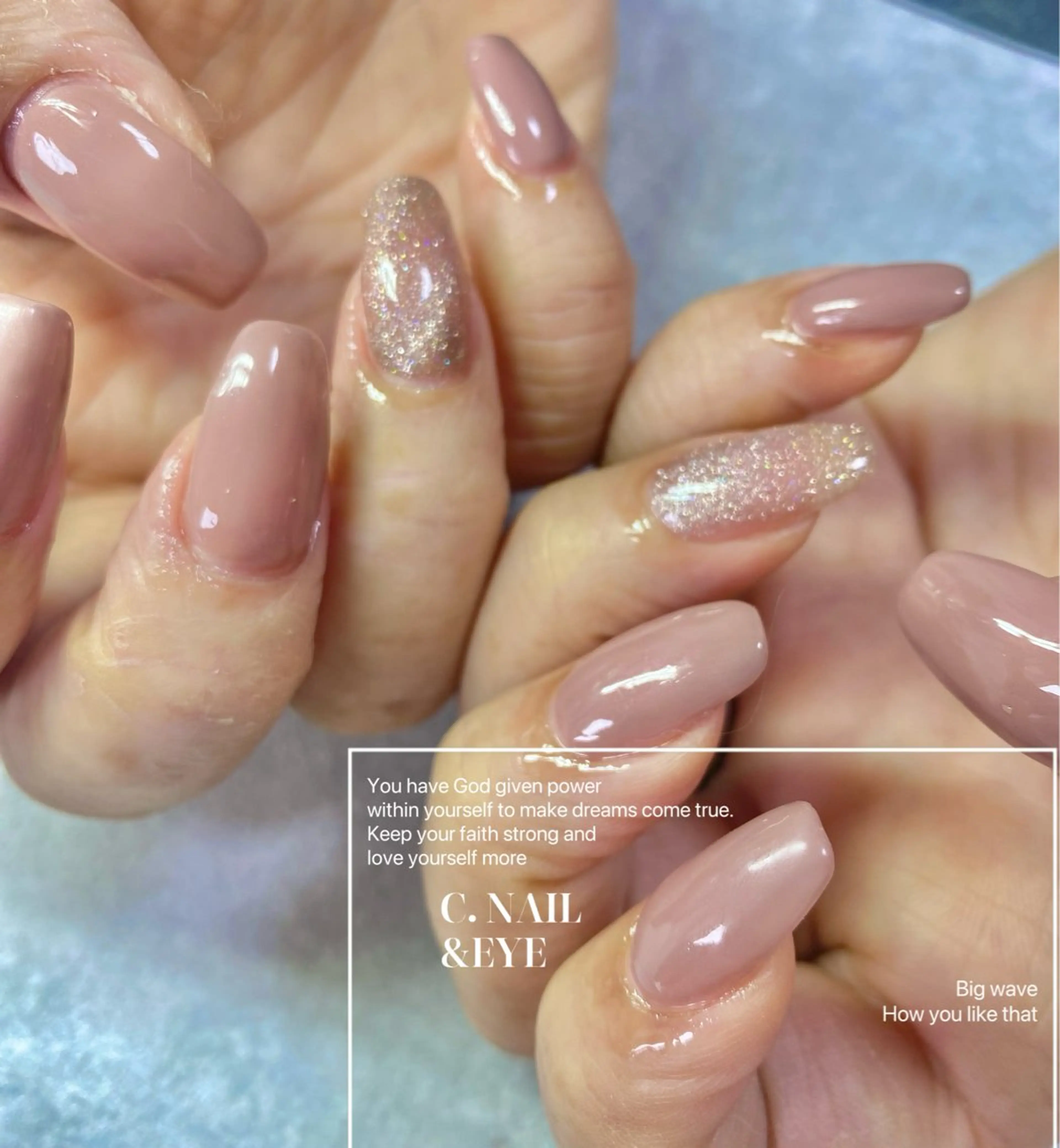 ネイル 入学式 長さ出し フラッシュネイル フットネイル 卒業式 C.Nail &Eye筑紫駅のネイルデザイン