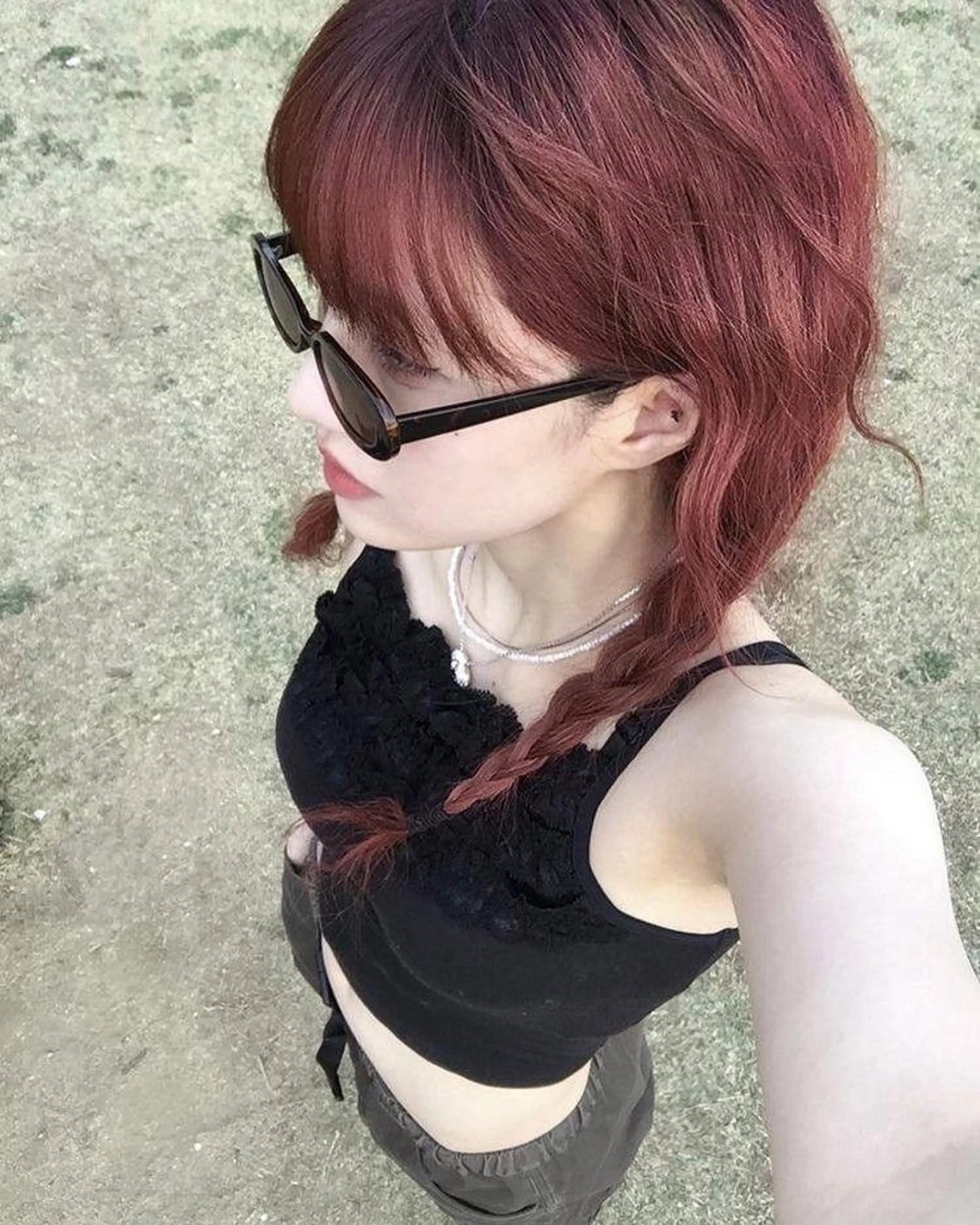 ロング カラー ヘアカラー ブリーチなし🍒中韓 /縮毛 つや髪🍒のヘアスタイル