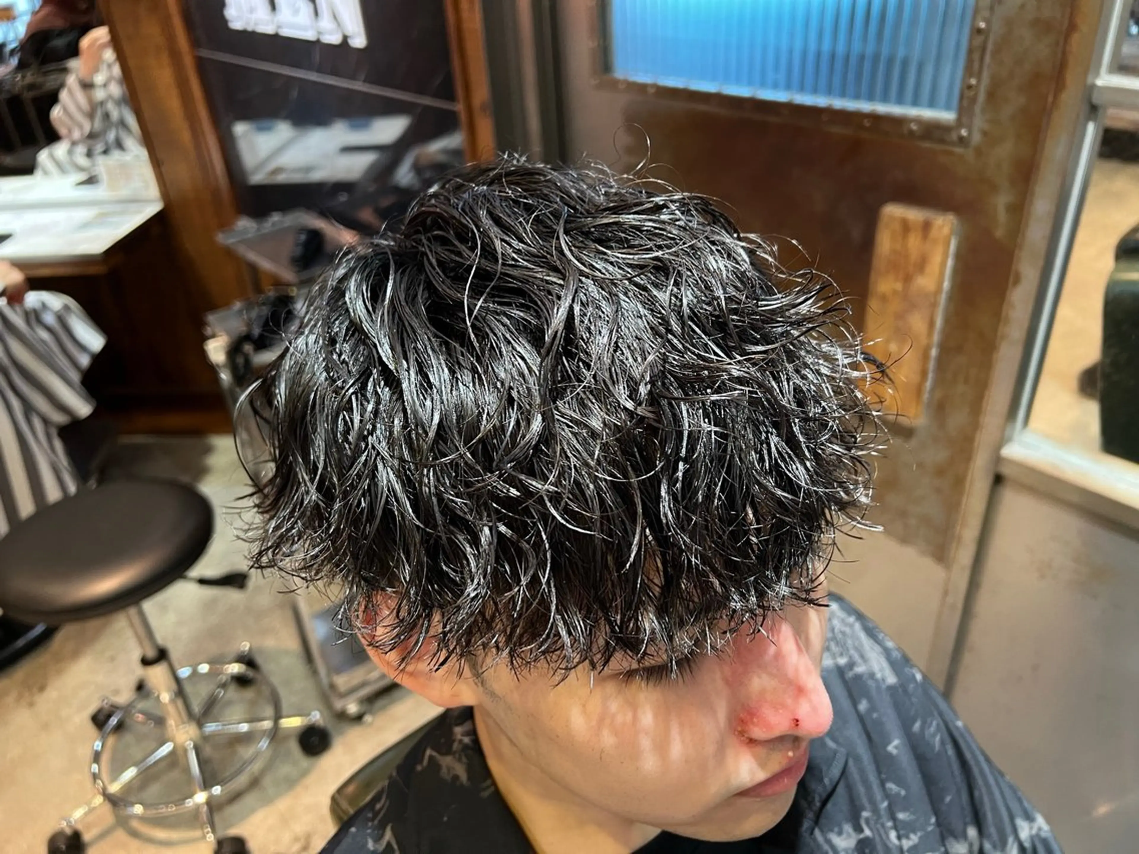 ショート パーマ メンズ カット パーマ トリートメント BINGO HAIR WORKS 【ビンゴヘアワークス】所属・🎱メンズフェード 特化HYOGA🎱のヘアスタイル