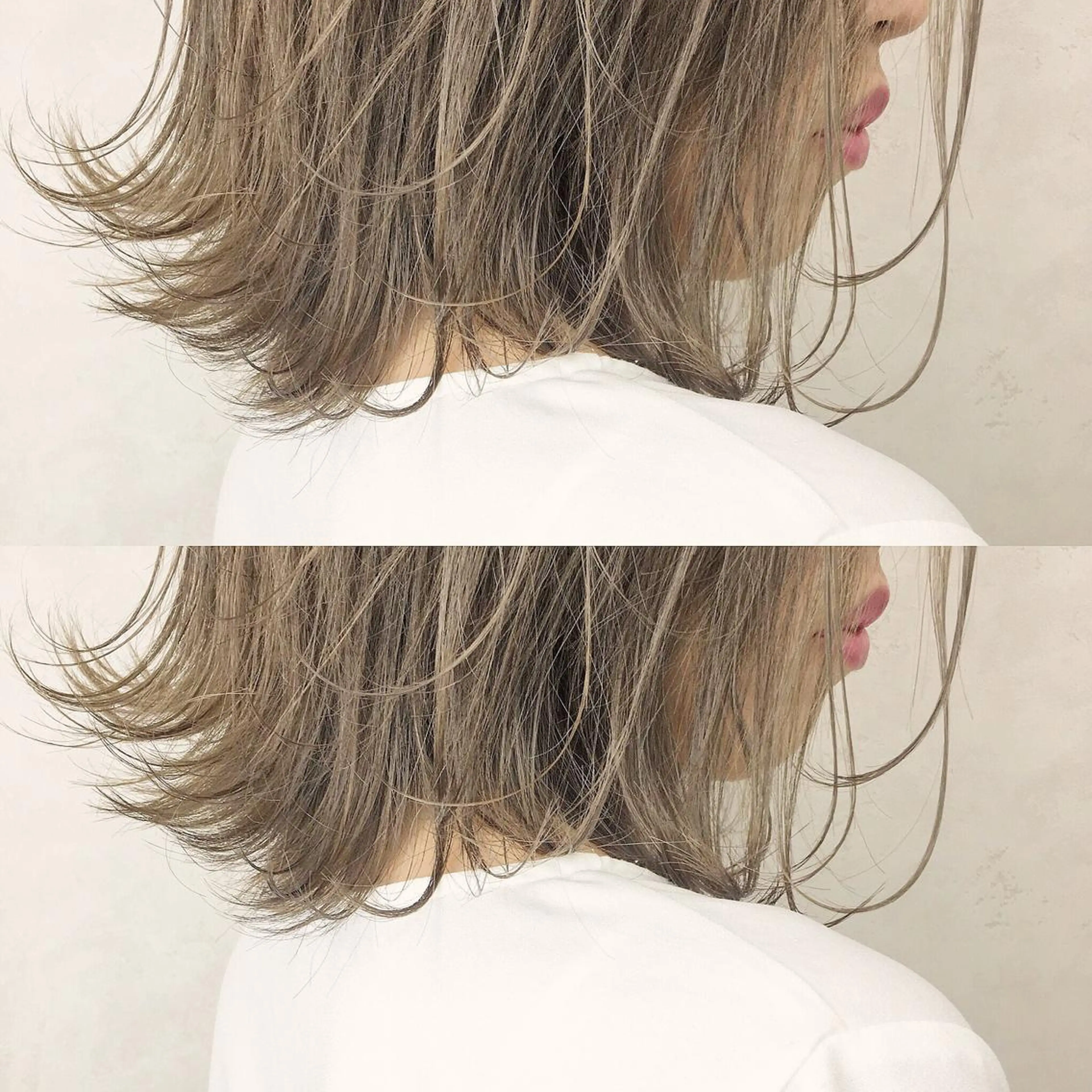 ミディアム カラー まお♡レイヤーカット 耳ツボジュエリーのヘアスタイル