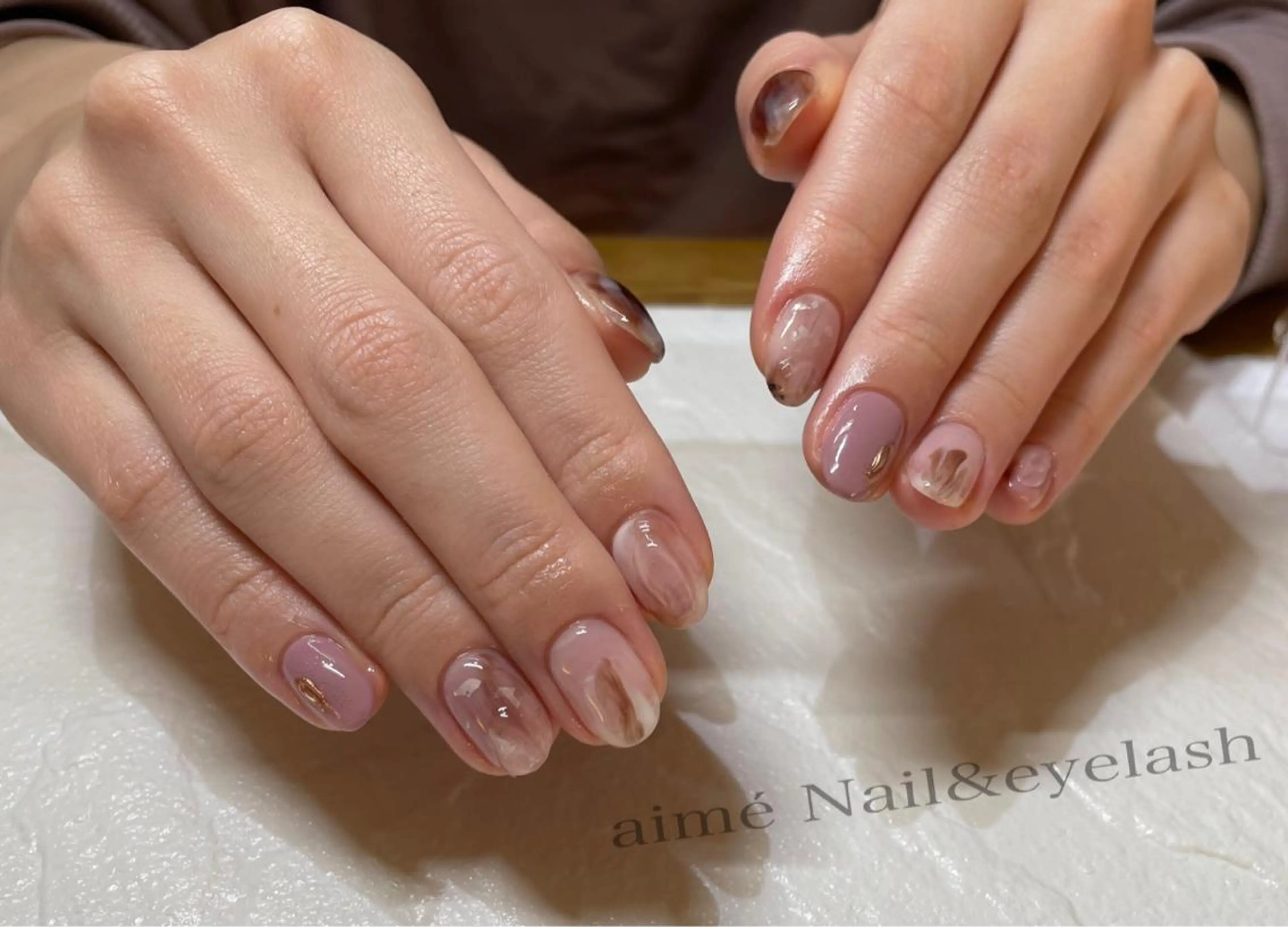 ネイル ニュアンスネイル ピンク bijou Minaのネイルデザイン