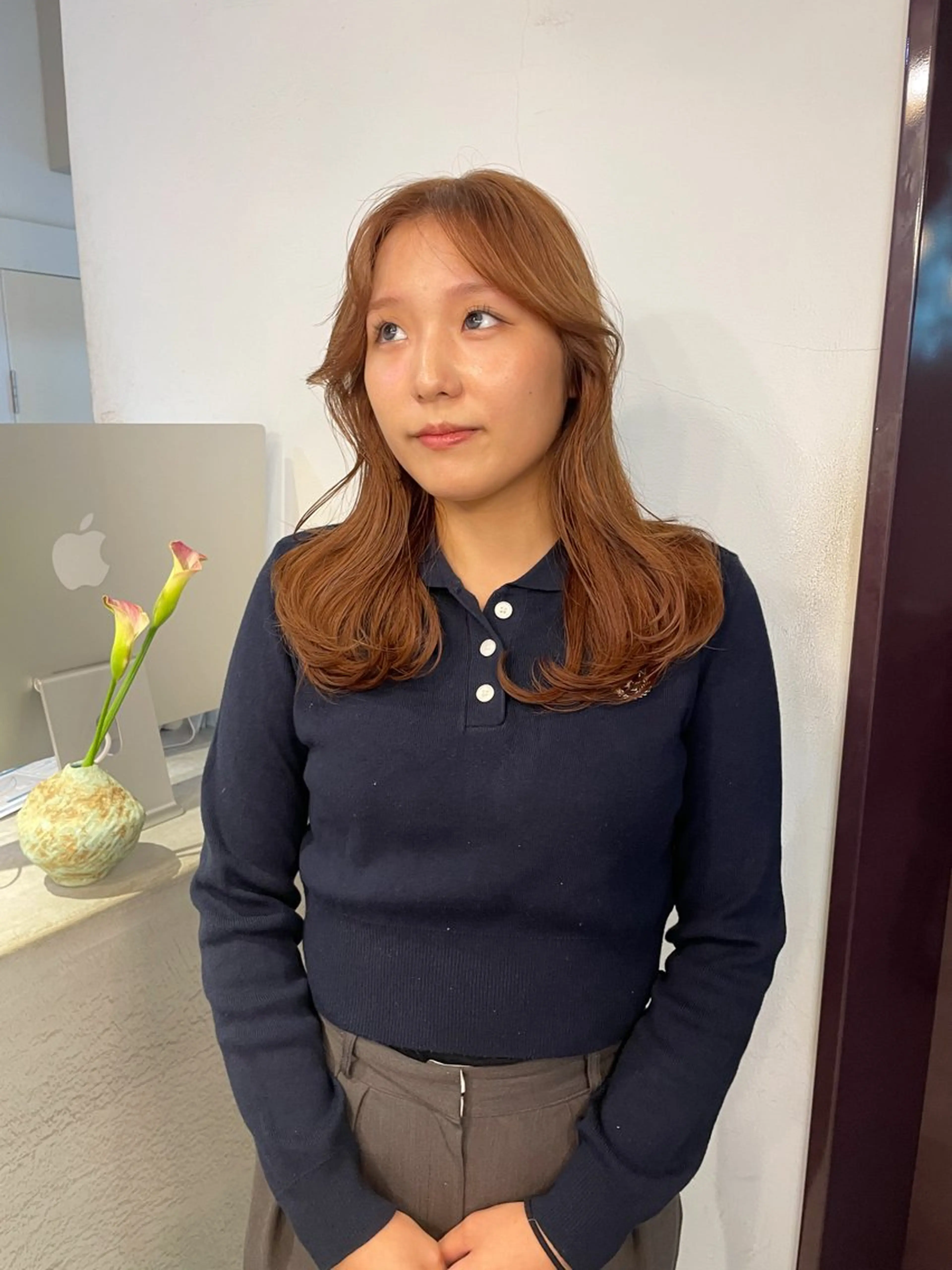 【透明感カラー】カット＋ブリーチなしダブルカラー＋4ステップトリートメント（超音波アイロン付き）🟠の写真