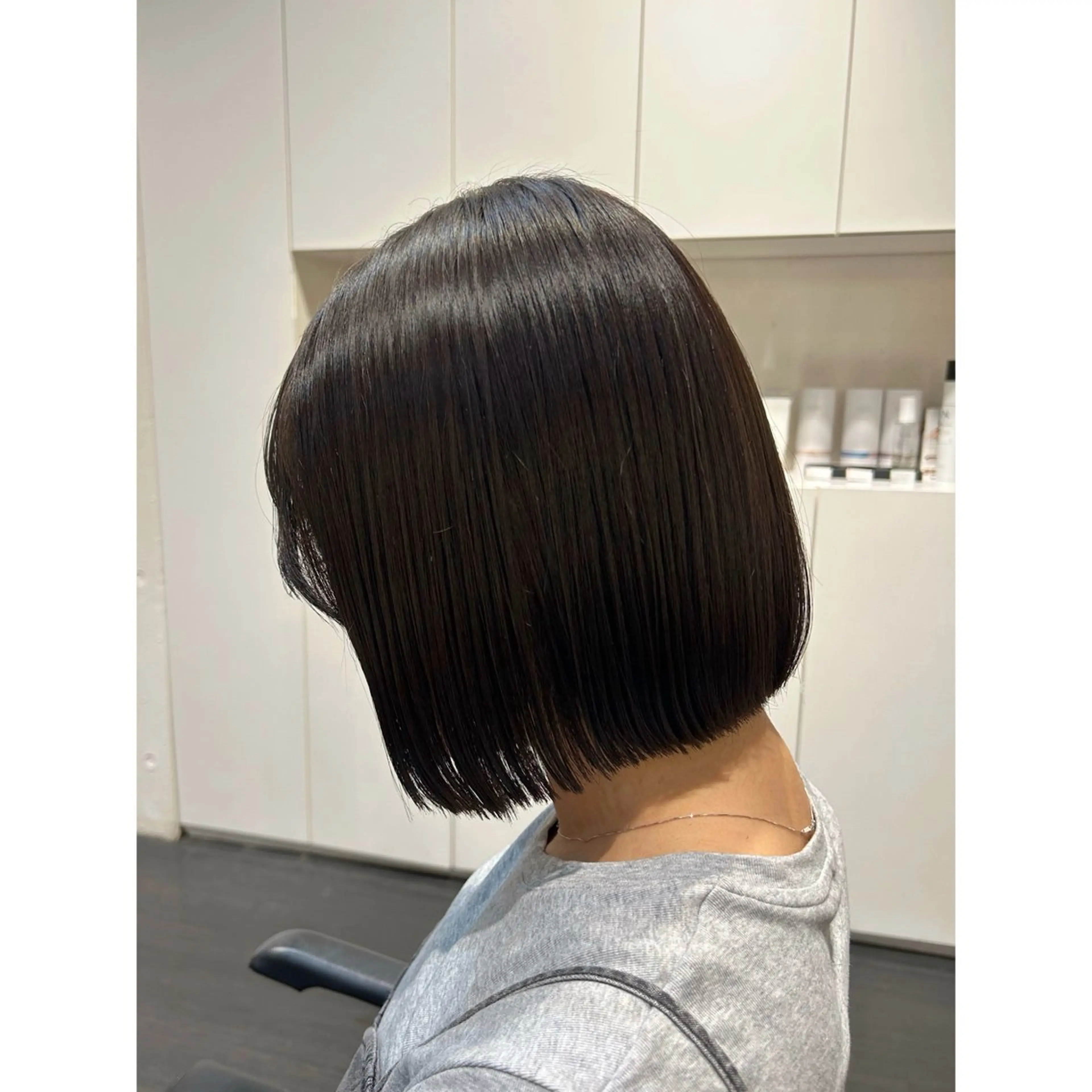 ショート 切りっぱなしボブ ボブ カット ヘアカラー Mplus  二子玉川所属・◎鹿嶋◎暖色ｶﾗｰ /ﾒﾝｽﾞﾊﾟｰﾏのヘアスタイル